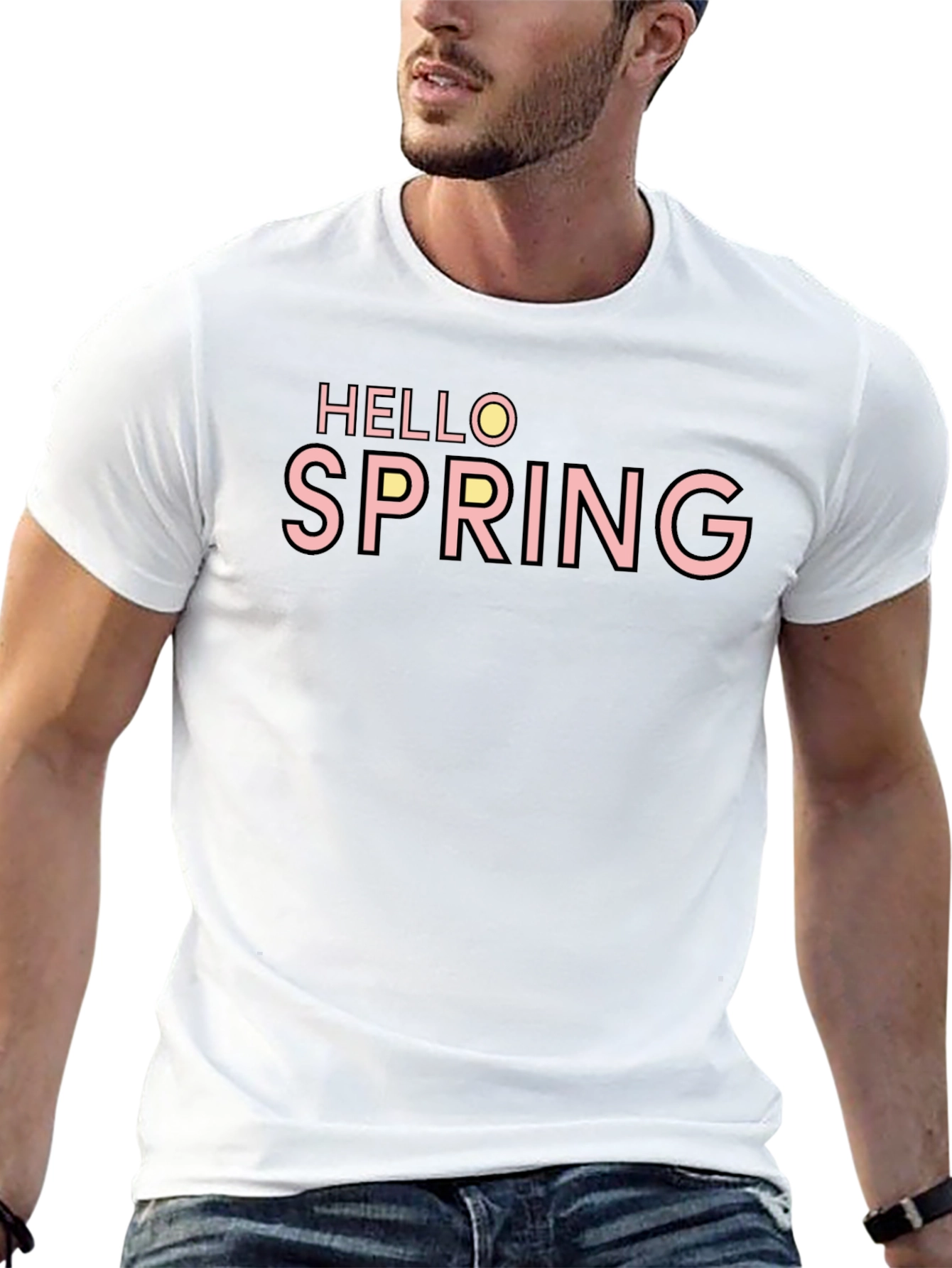 Hello Spring T-Shirt - Short Sleeve Crew Neck