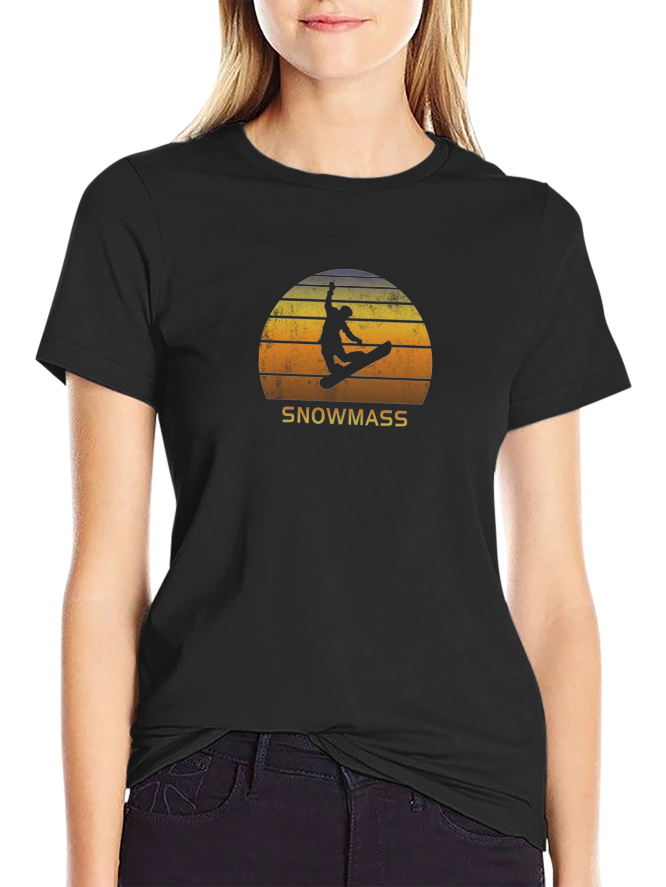 Snowmass Retro Sunset T-Shirt - Snowboarding Style
