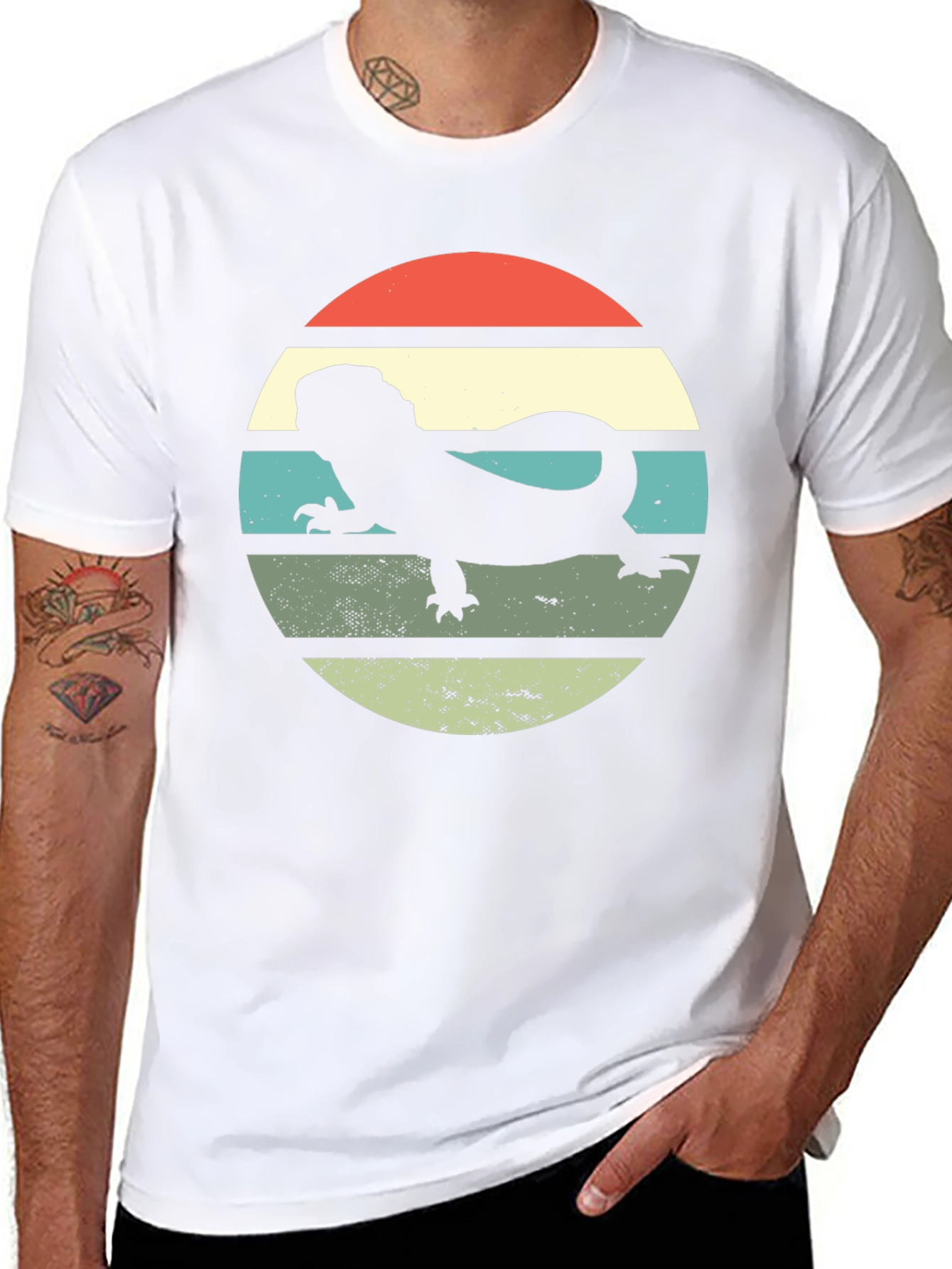 Retro Bearded Dragon Sunset T-Shirt