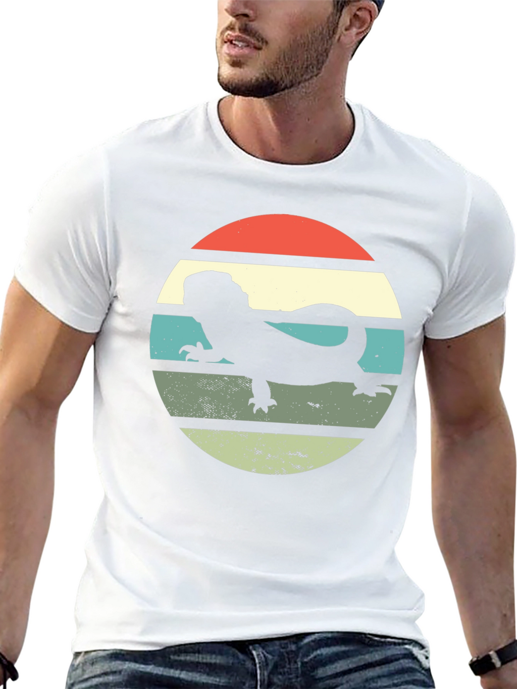Retro Bearded Dragon Sunset T-Shirt