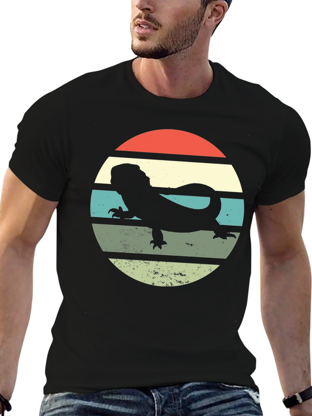 Retro Bearded Dragon Sunset T-Shirt