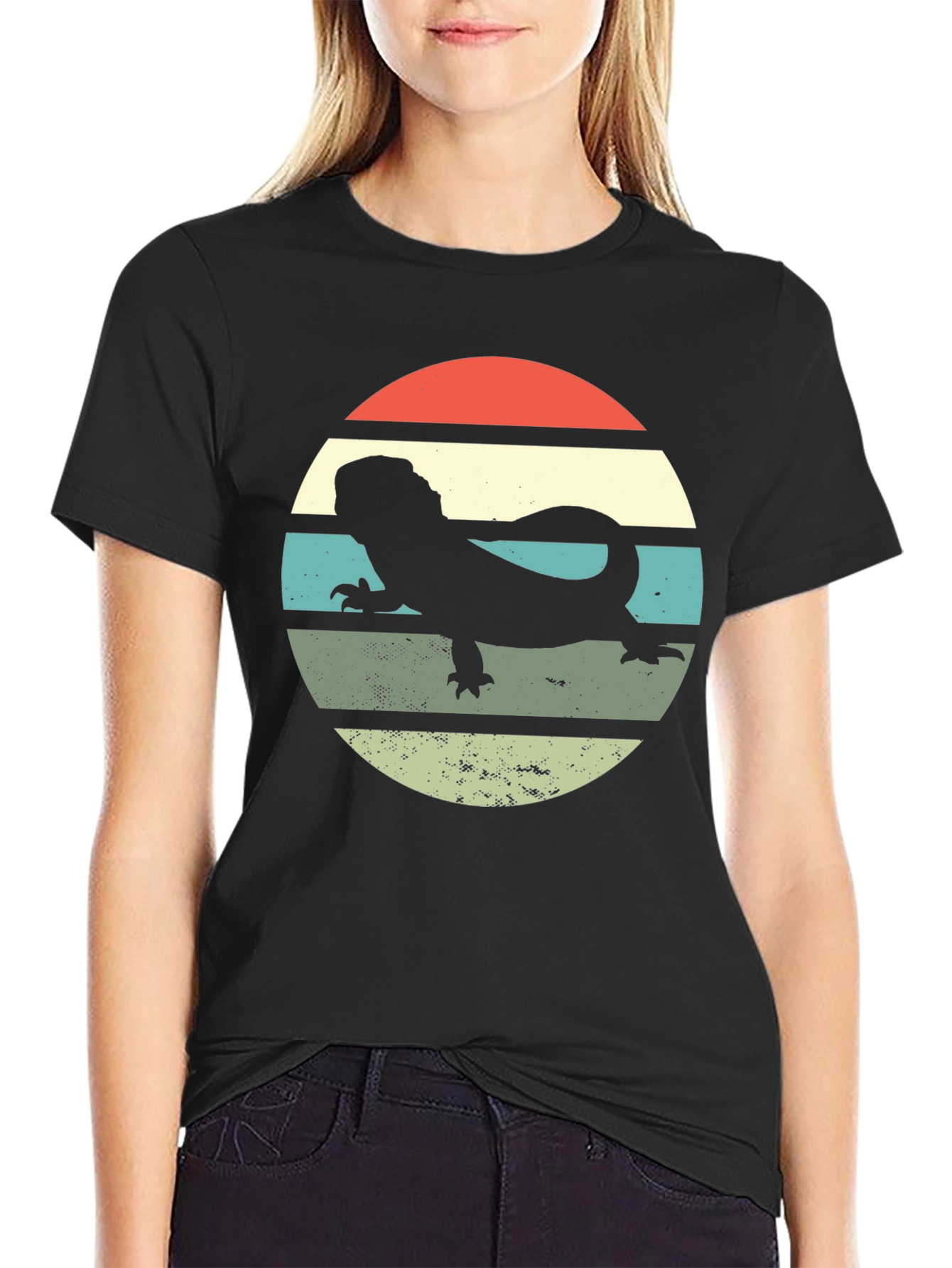 Retro Bearded Dragon Sunset T-Shirt