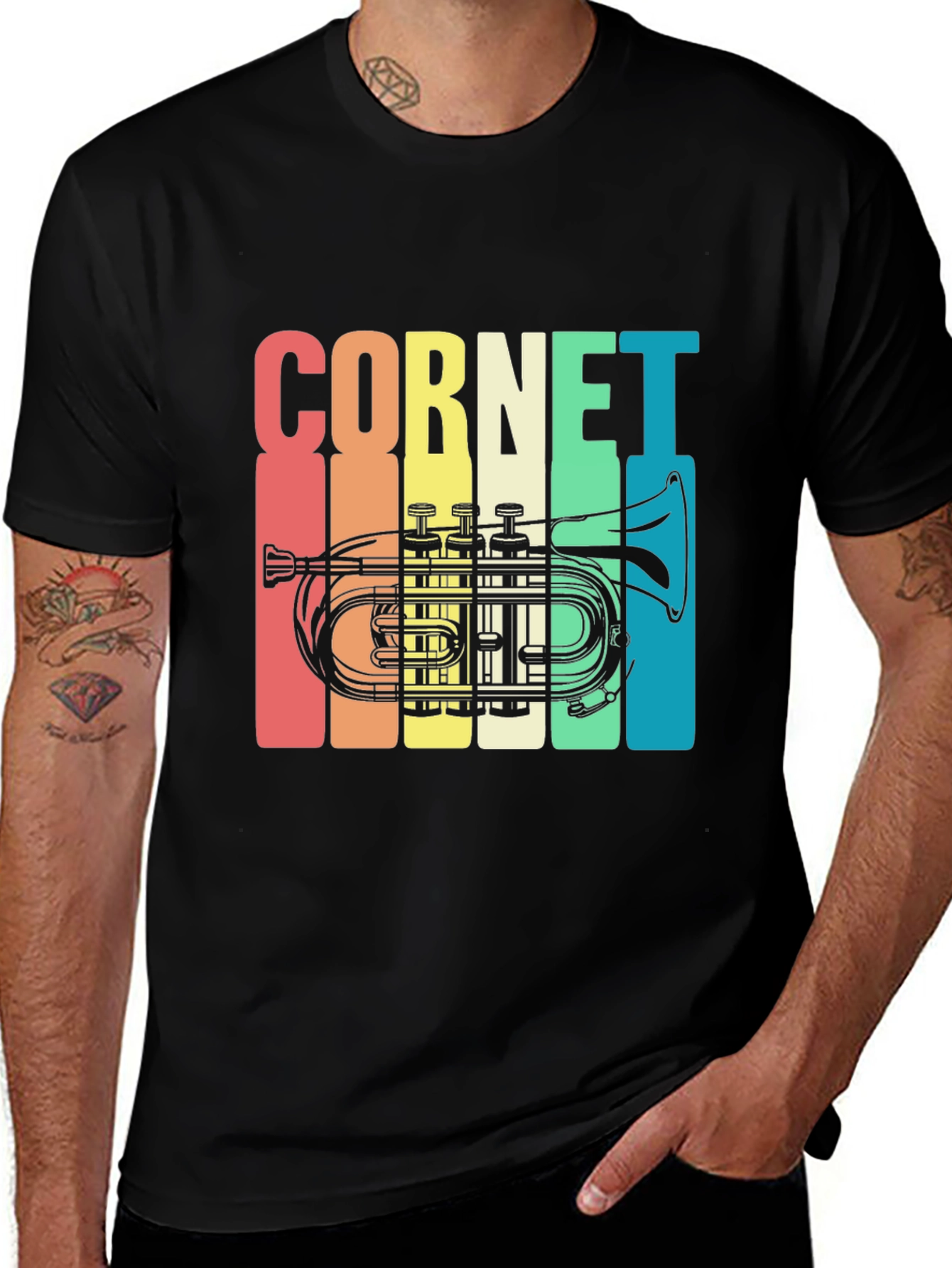 Vintage Cornet T-Shirt - Retro Musical Instrument Tee