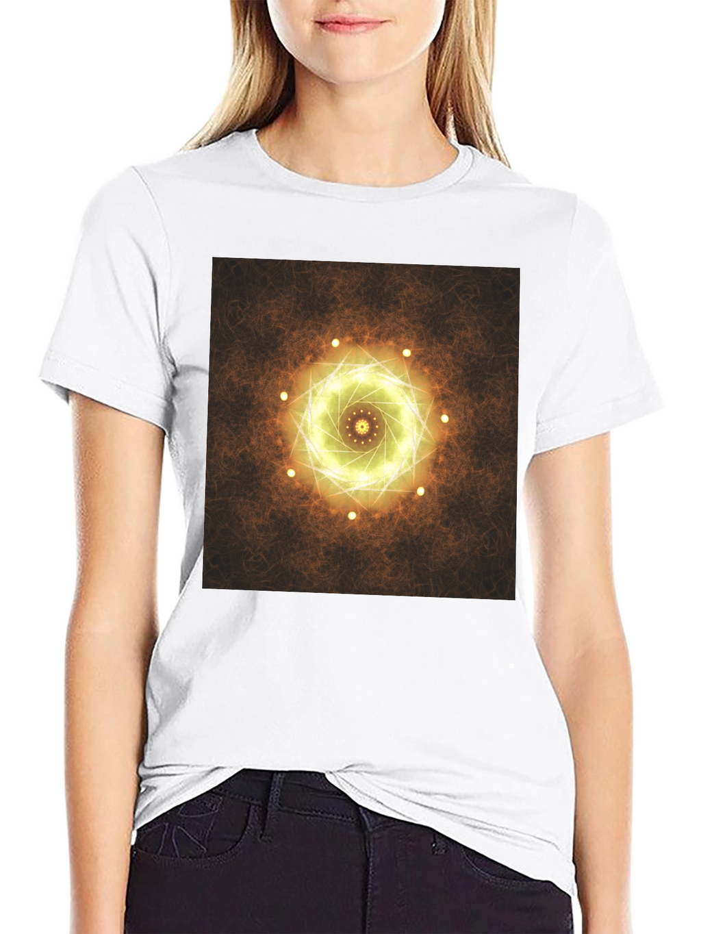 Geometric Light Design Black T-Shirt
