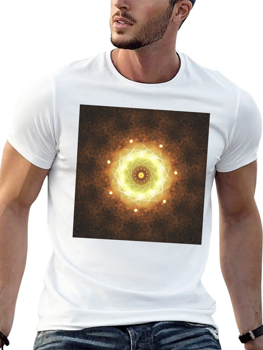 Geometric Light Design Black T-Shirt