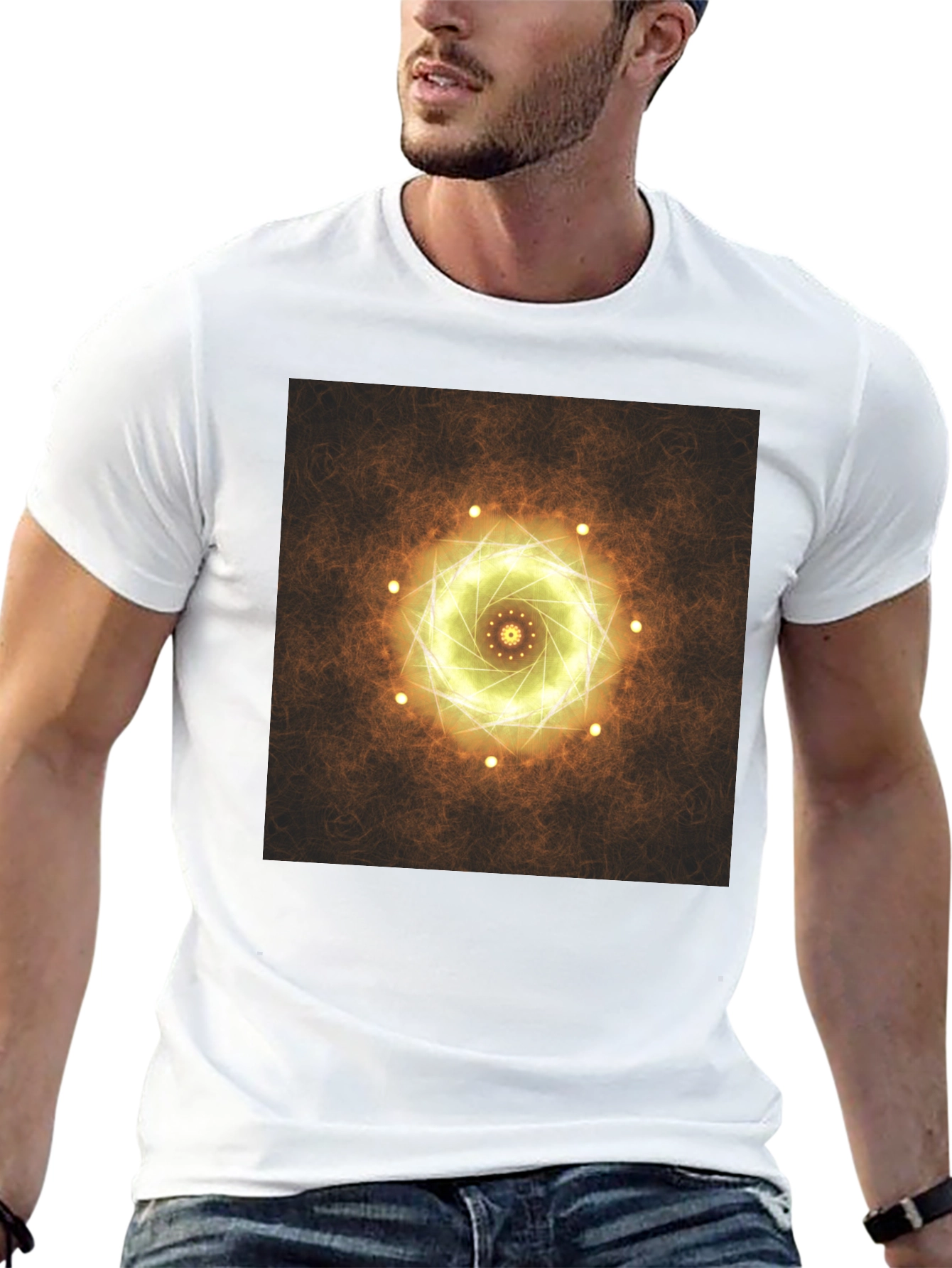 Geometric Light Design Black T-Shirt