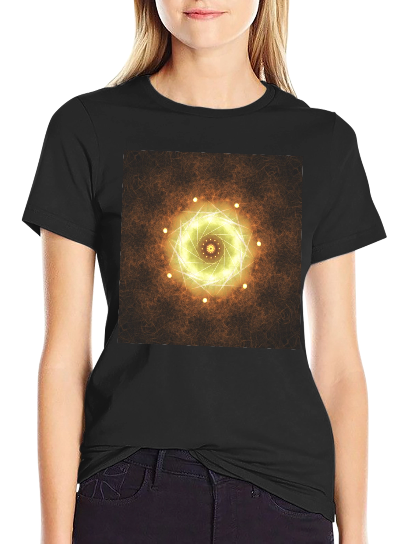 Geometric Light Design Black T-Shirt