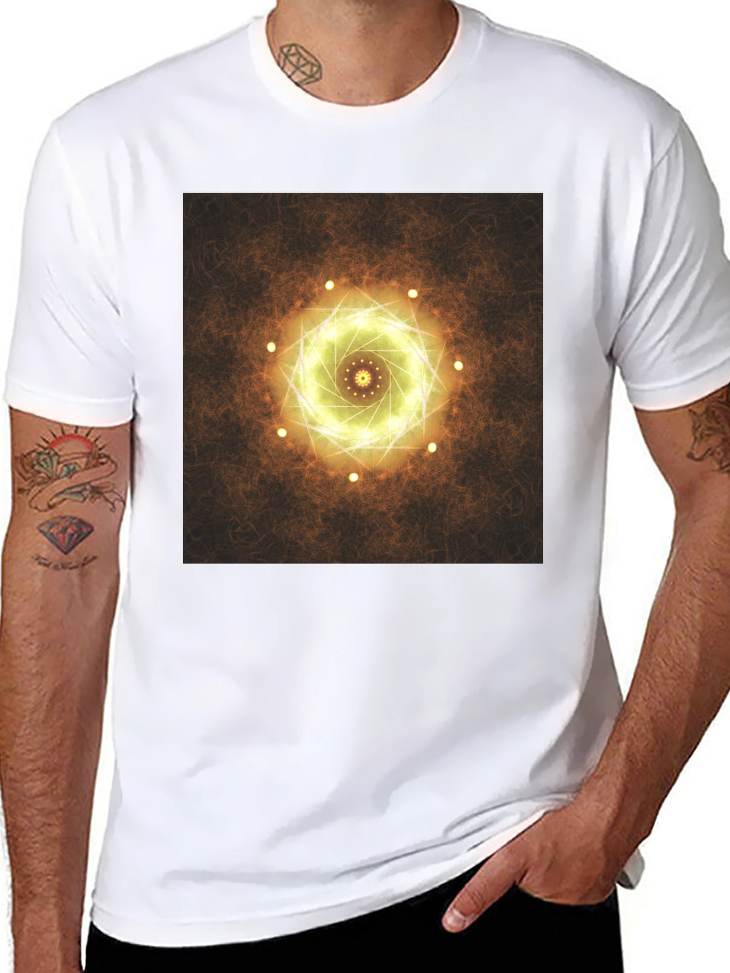 Geometric Light Design Black T-Shirt