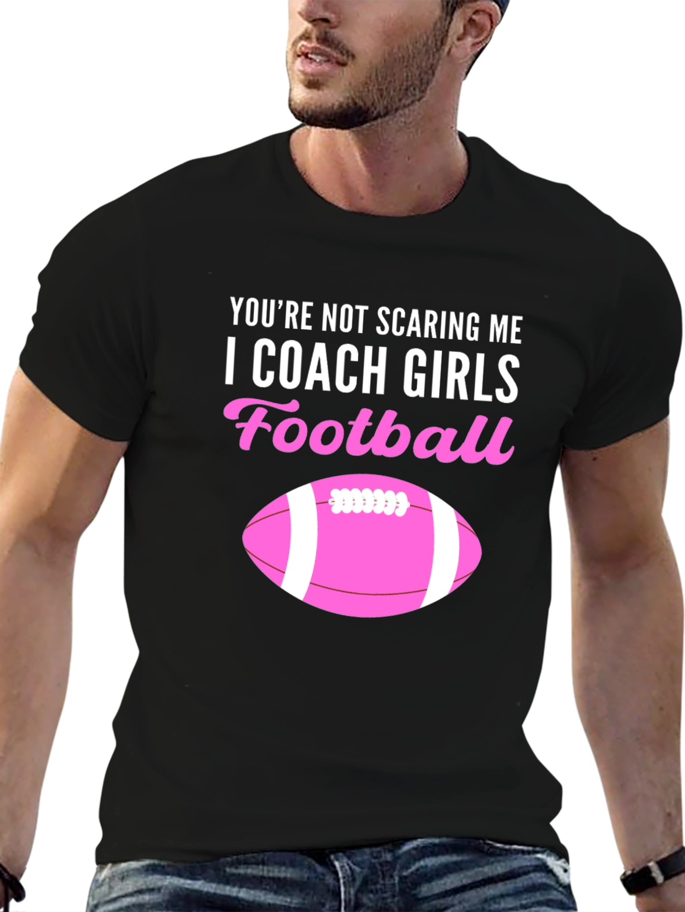 I Coach Girls Football Graphic Tee