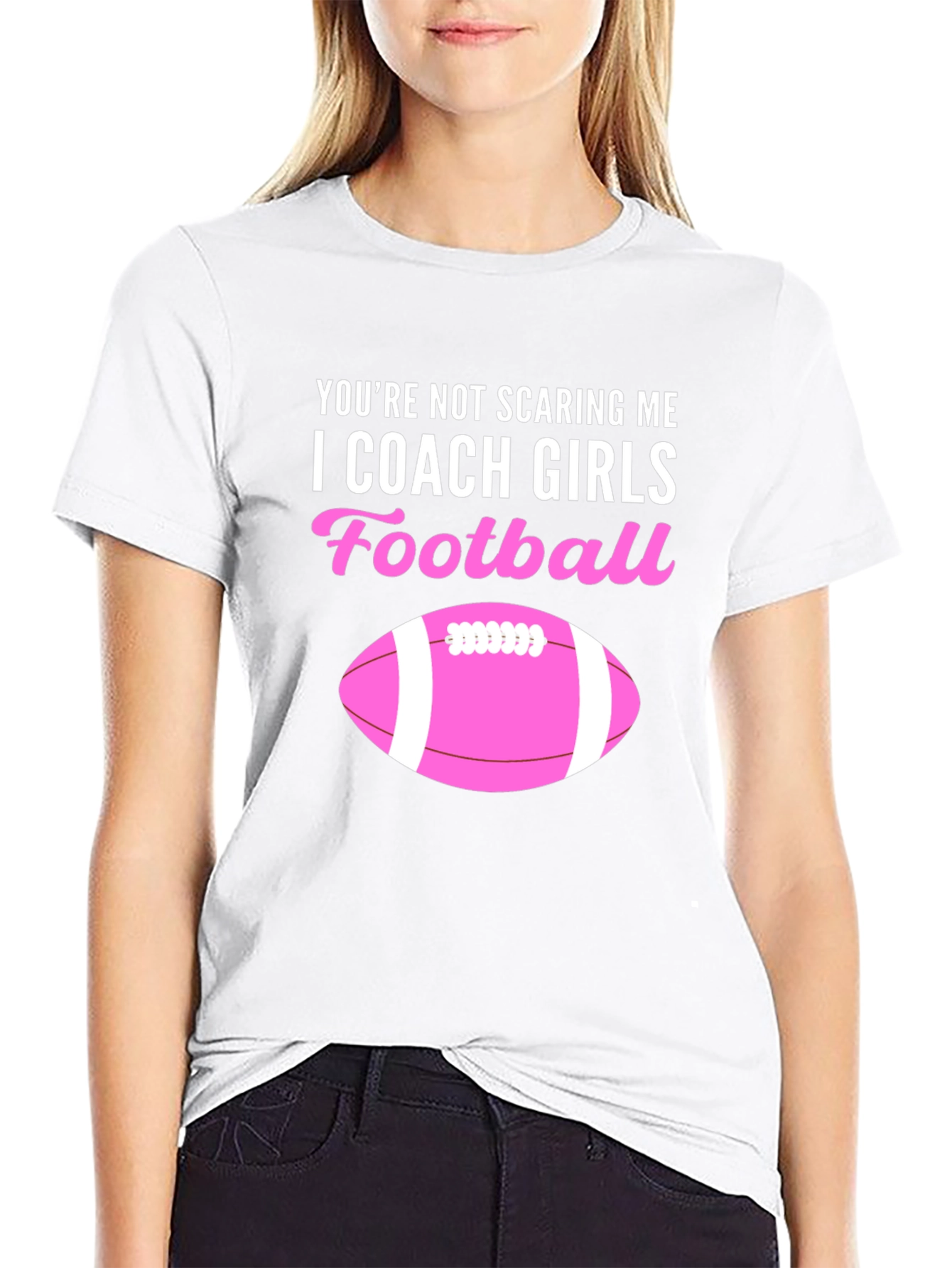 I Coach Girls Football Graphic Tee