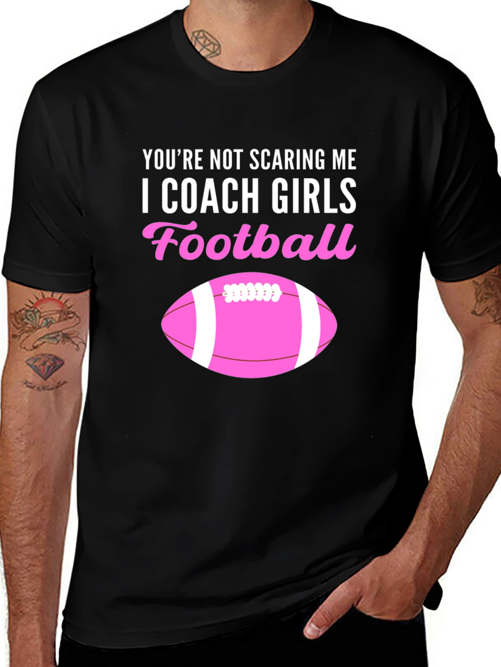 I Coach Girls Football Graphic Tee