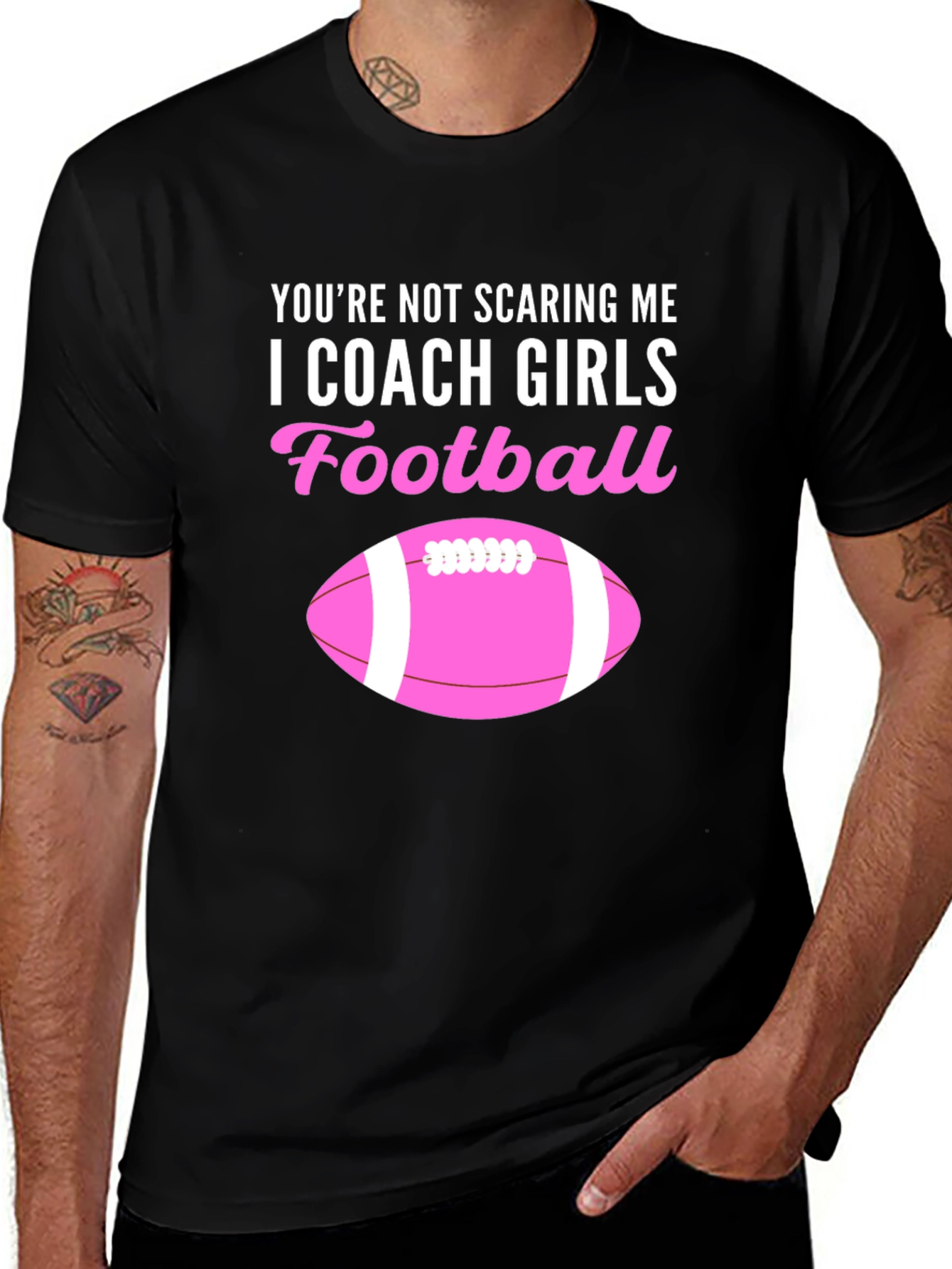 I Coach Girls Football Graphic Tee