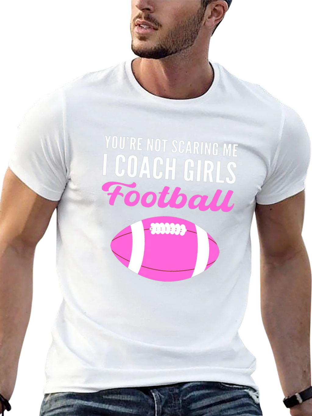 I Coach Girls Football Graphic Tee