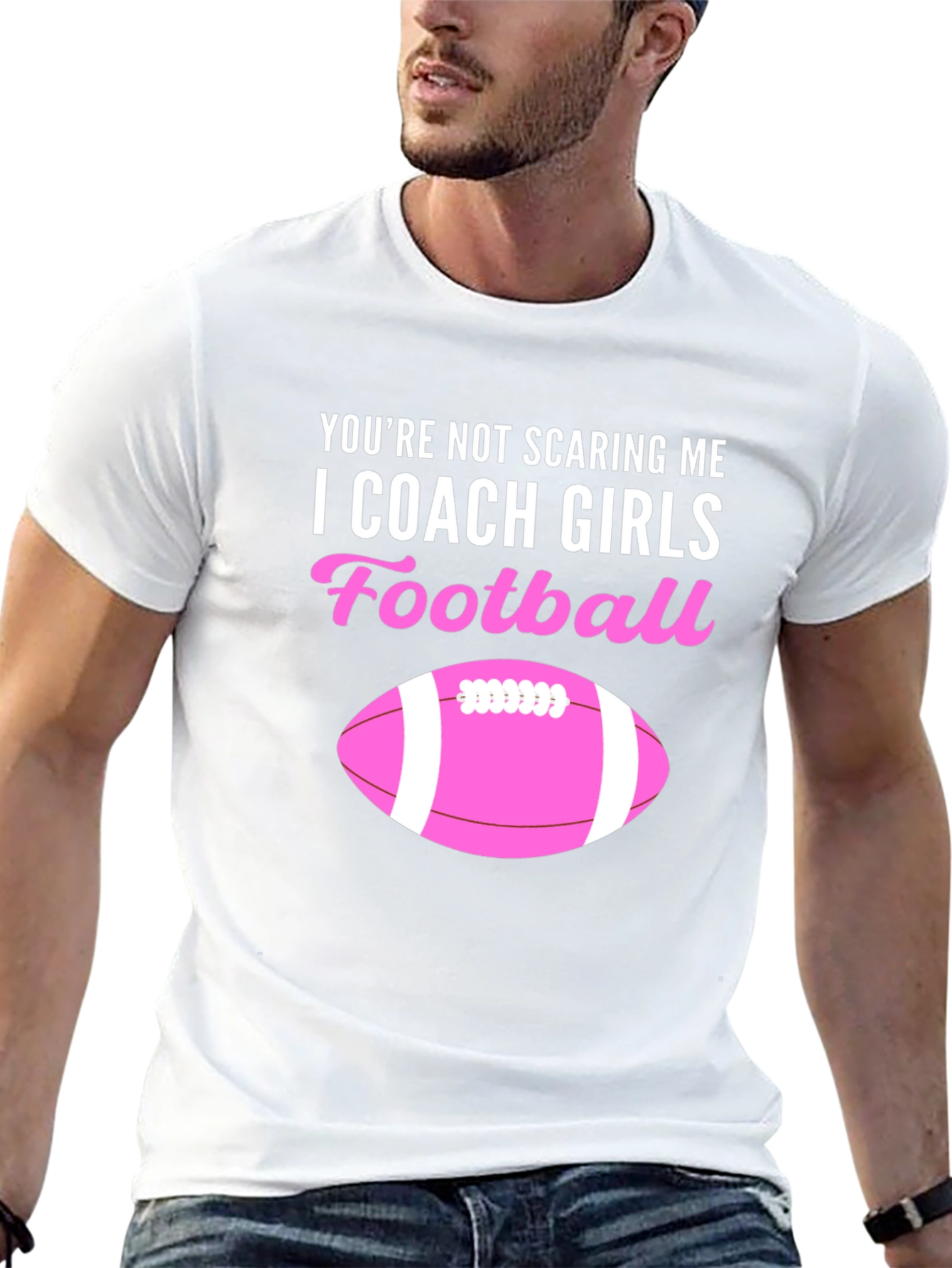 I Coach Girls Football Graphic Tee