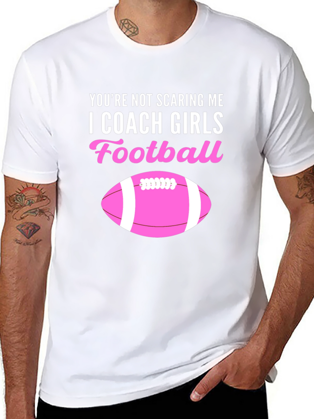I Coach Girls Football Graphic Tee