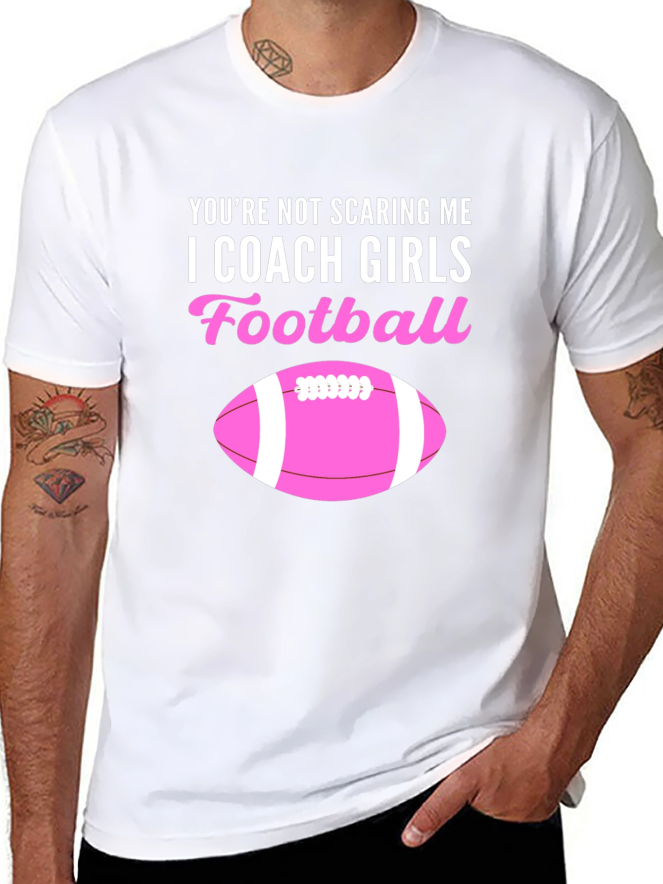 I Coach Girls Football Graphic Tee