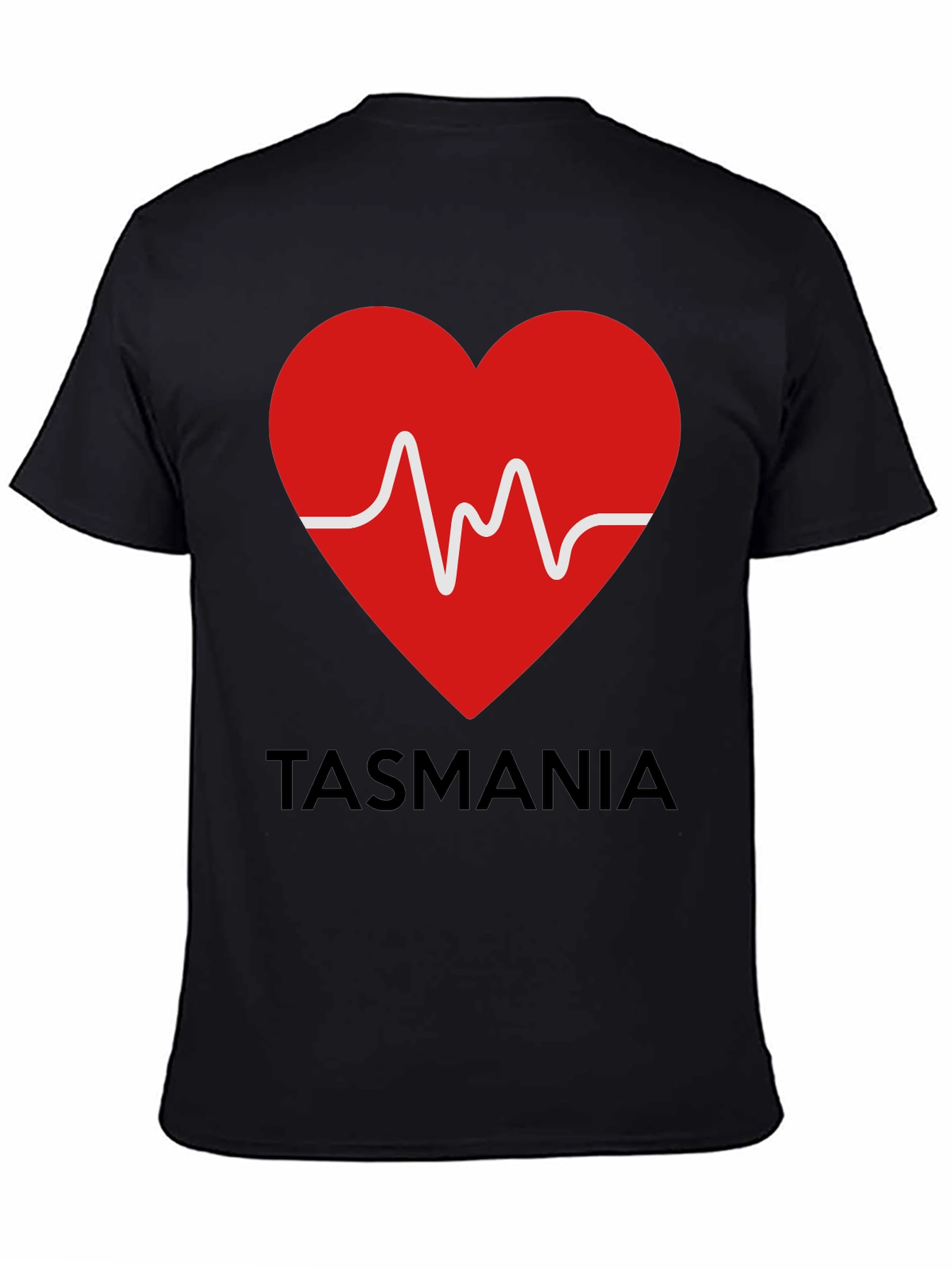 Tasmania Heartbeat Graphic Tee - Soft Cotton Blend