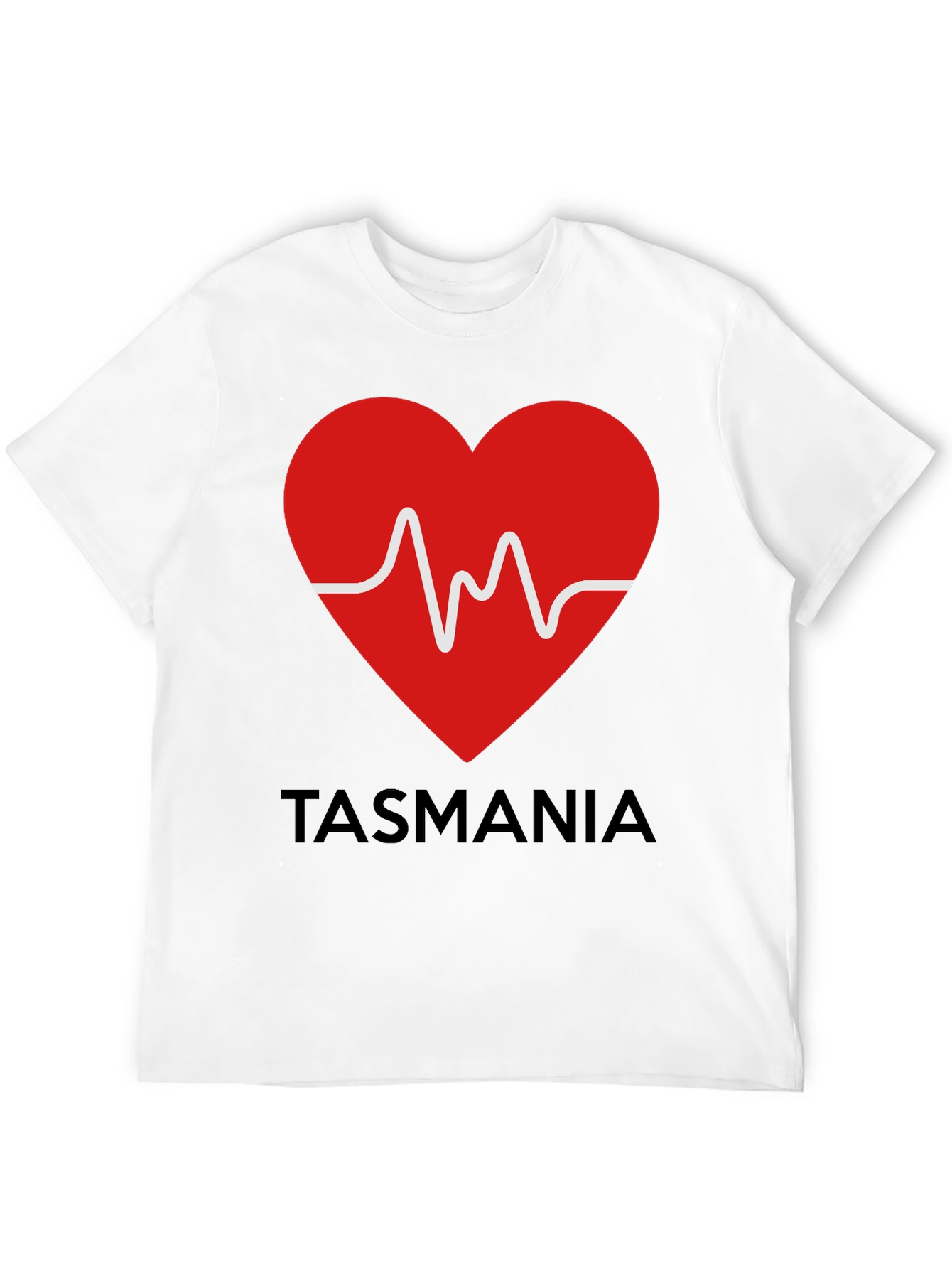 Tasmania Heartbeat Graphic Tee - Soft Cotton Blend