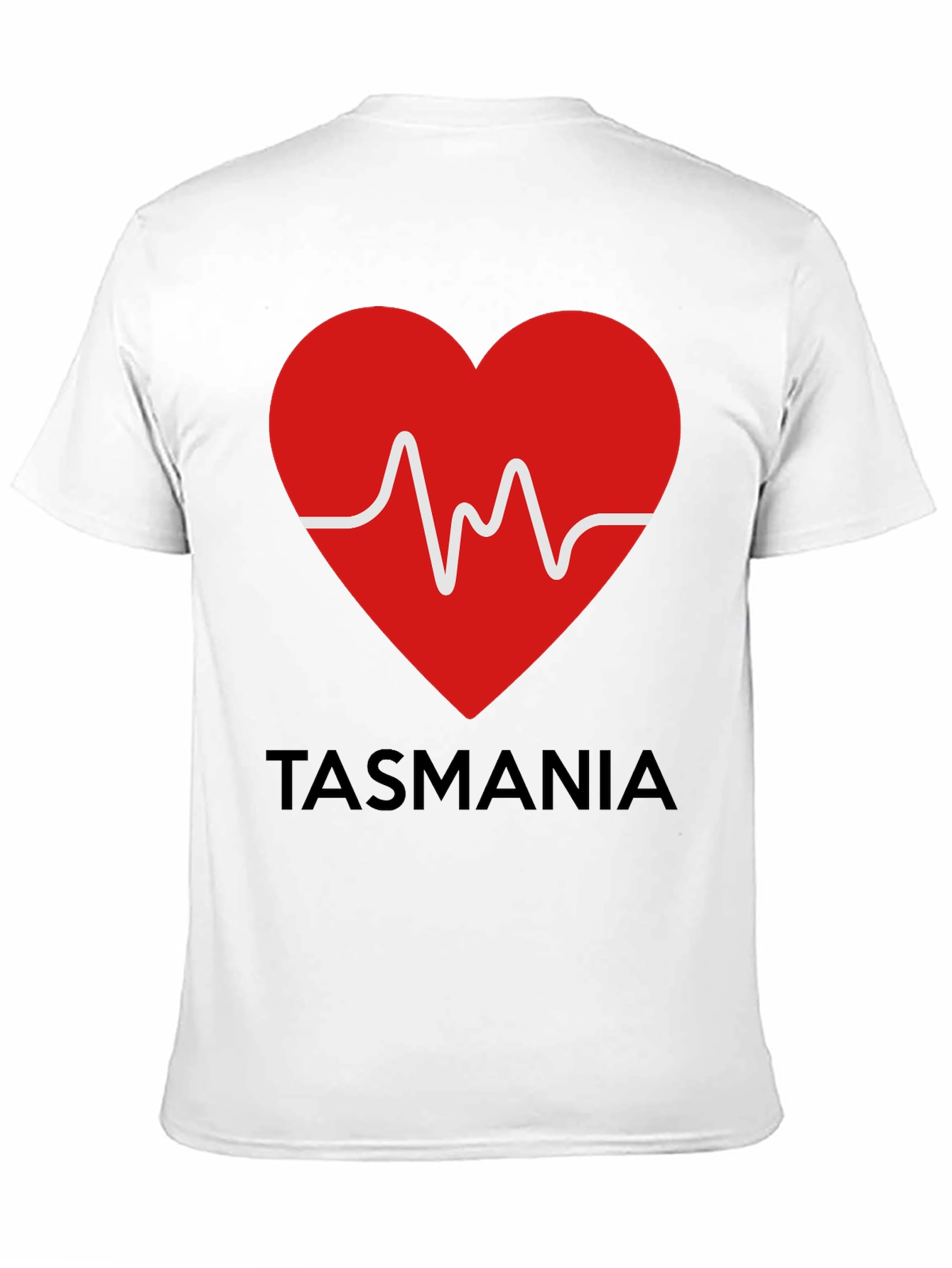 Tasmania Heartbeat Graphic Tee - Soft Cotton Blend