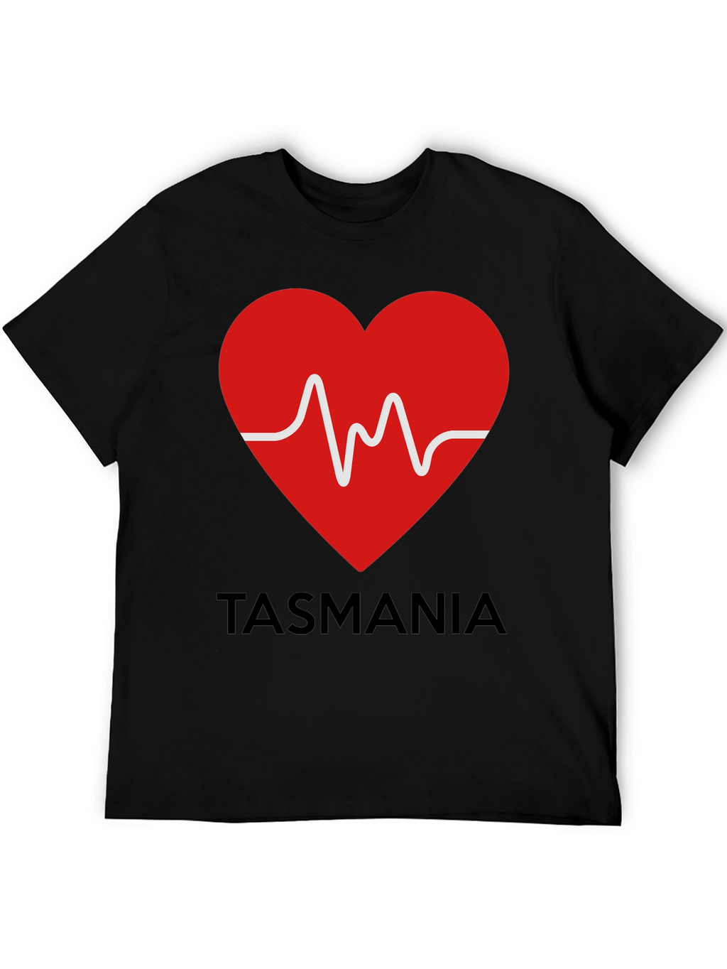 Tasmania Heartbeat Graphic Tee - Soft Cotton Blend