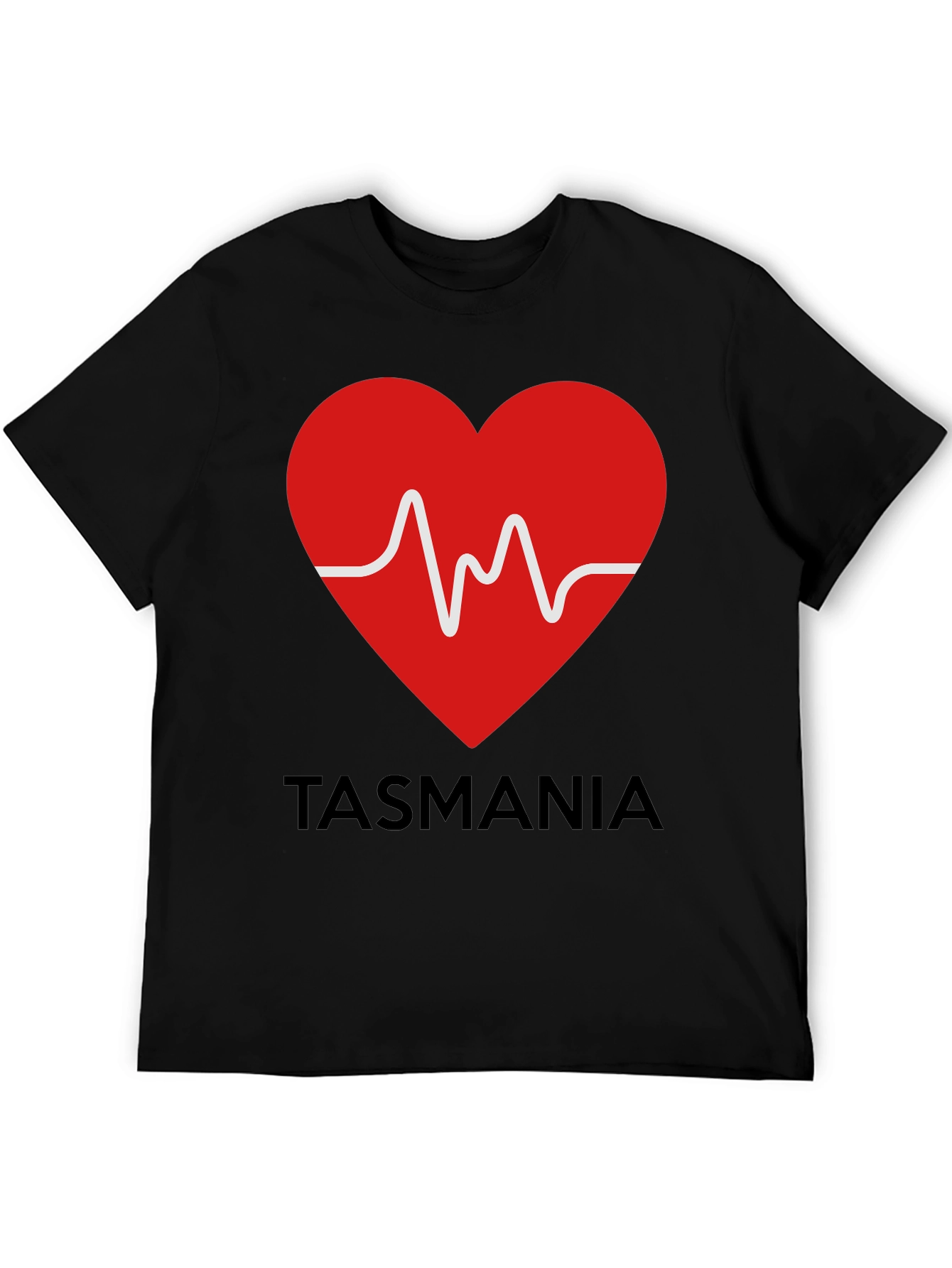Tasmania Heartbeat Graphic Tee - Soft Cotton Blend