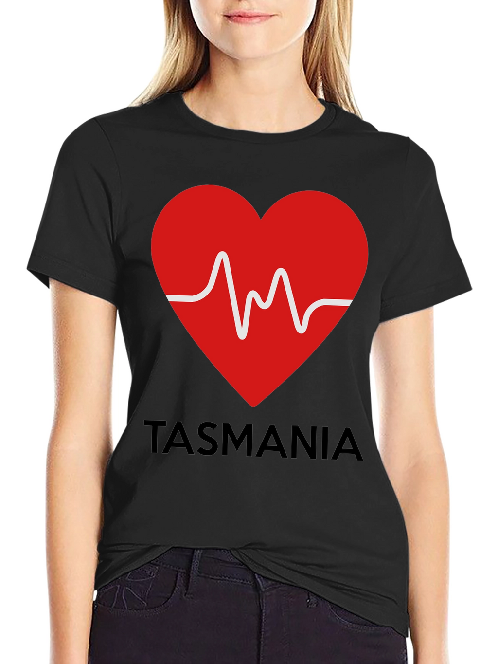 Tasmania Heartbeat Graphic Tee - Soft Cotton Blend