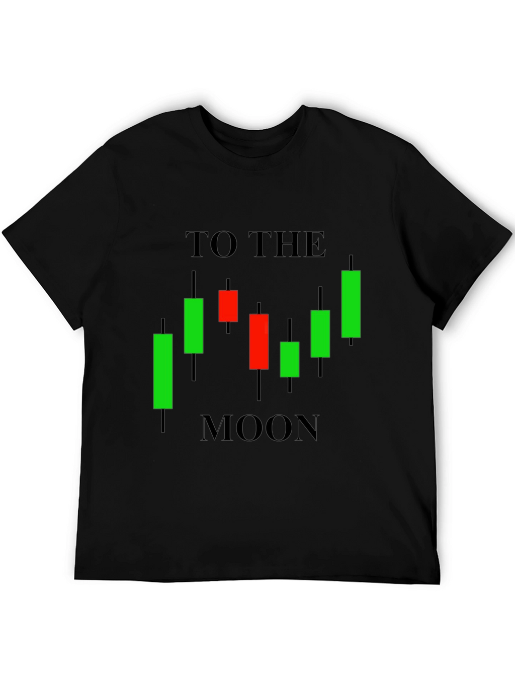 To The Moon Candlestick Chart Black Tee