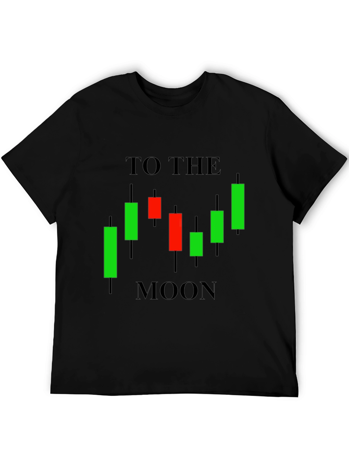 To The Moon Candlestick Chart Black Tee