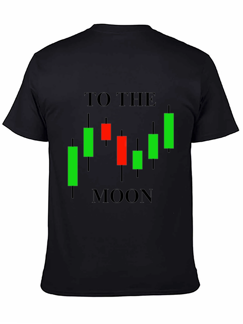 To The Moon Candlestick Chart Black Tee