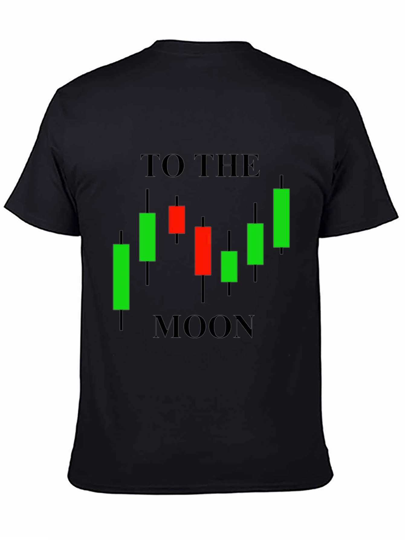 To The Moon Candlestick Chart Black Tee