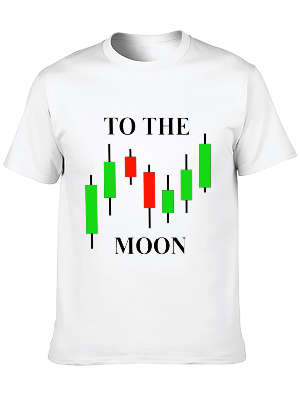 To The Moon Candlestick Chart Black Tee