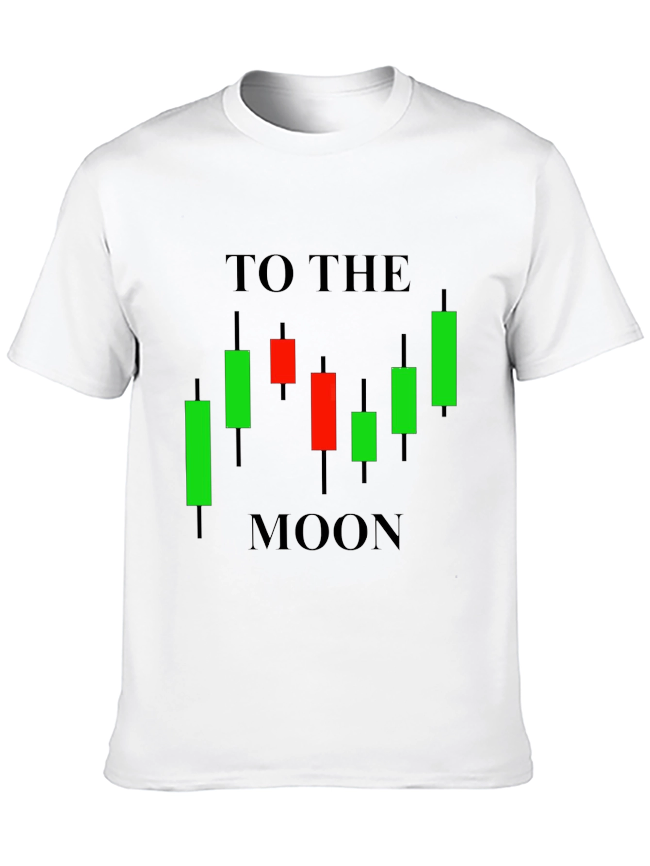 To The Moon Candlestick Chart Black Tee