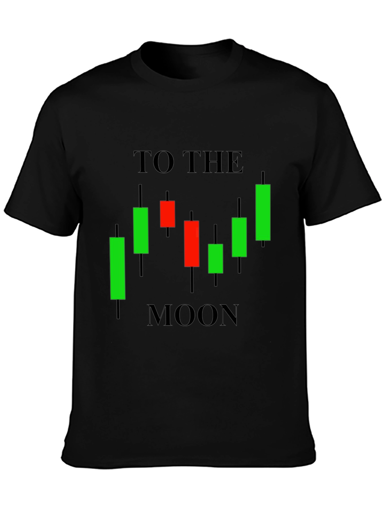 To The Moon Candlestick Chart Black Tee