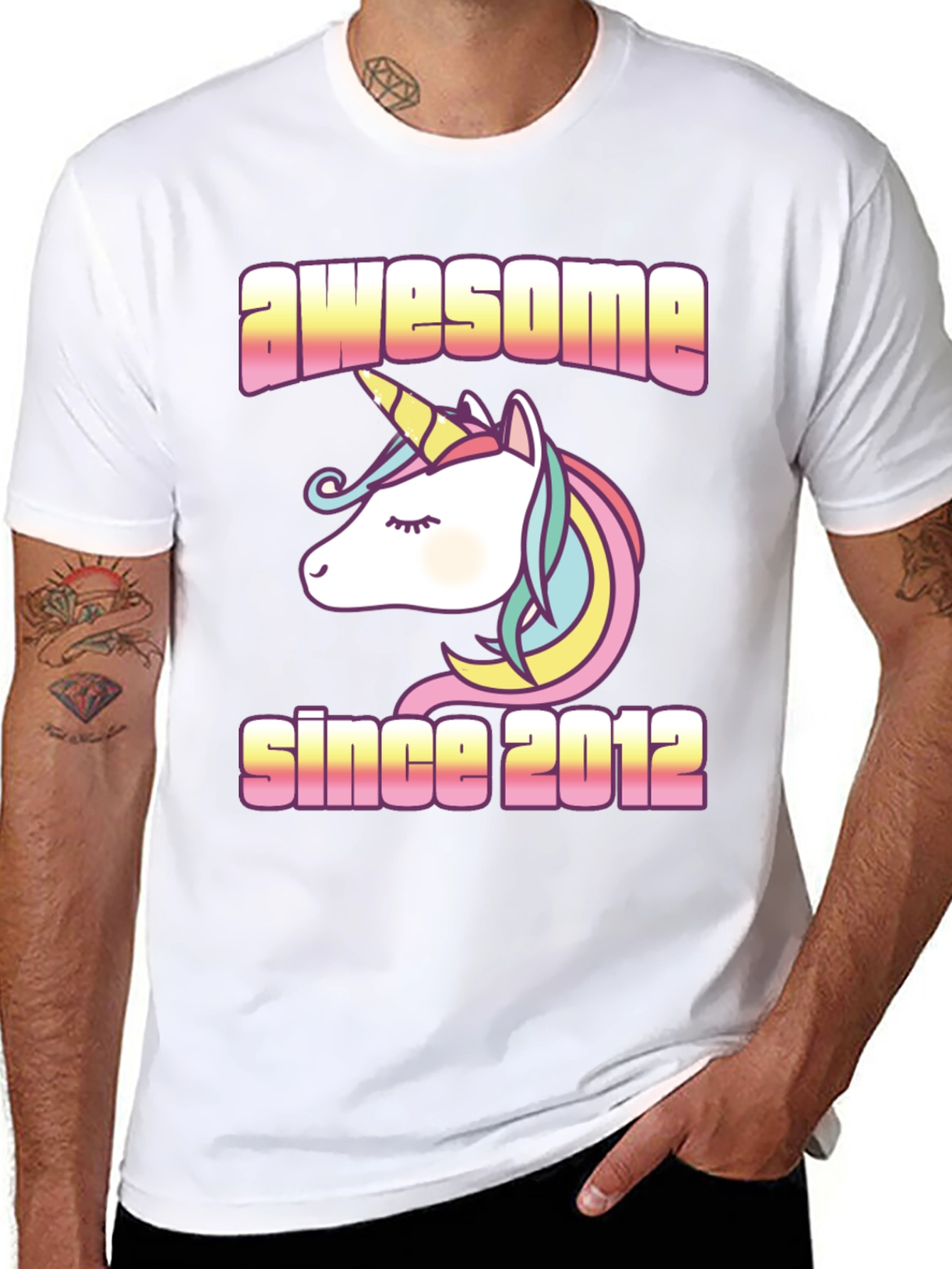 Awesome Since 2012 Unicorn Graphic Tee