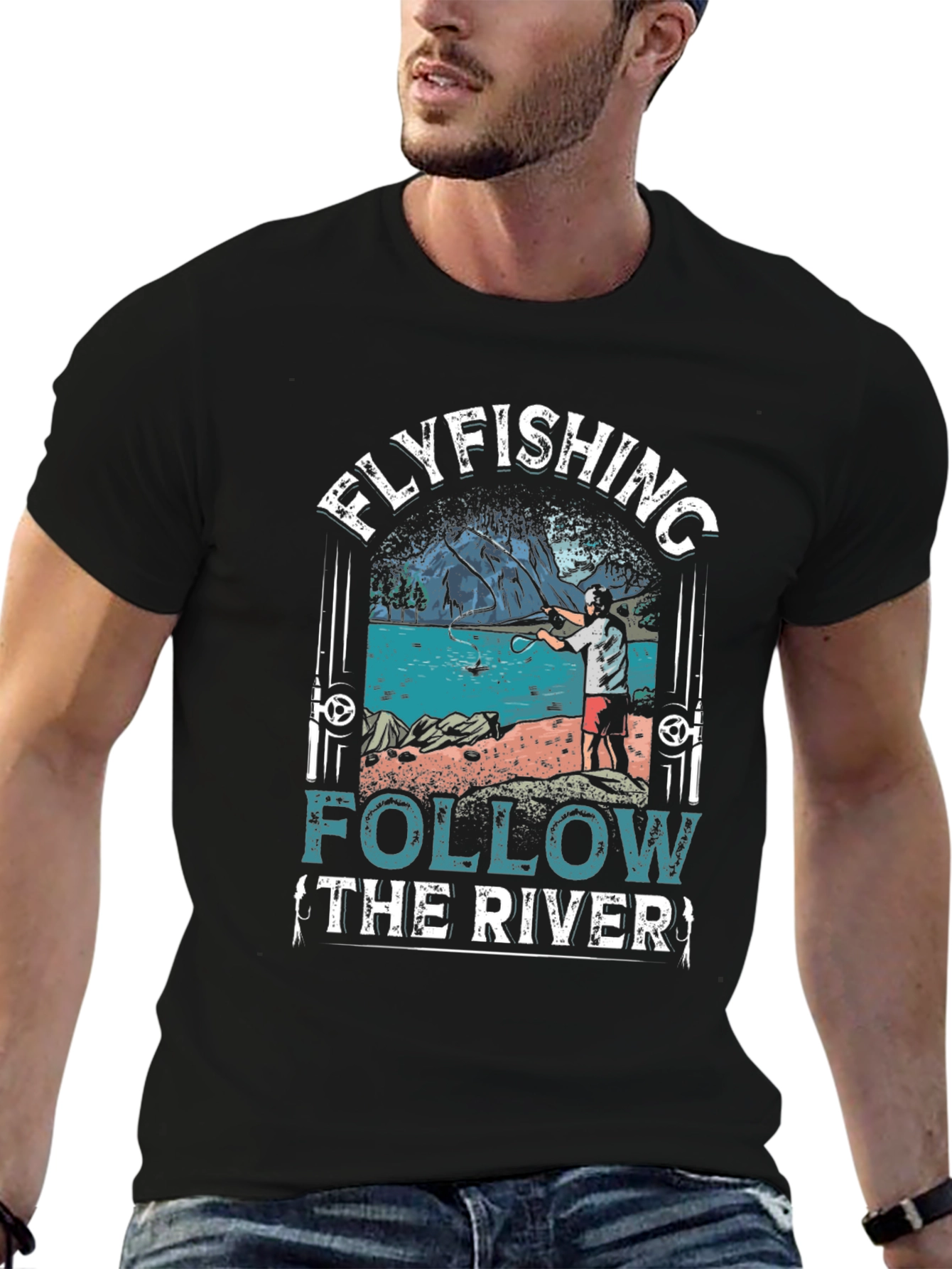 Flyfishing River Graphic Tee