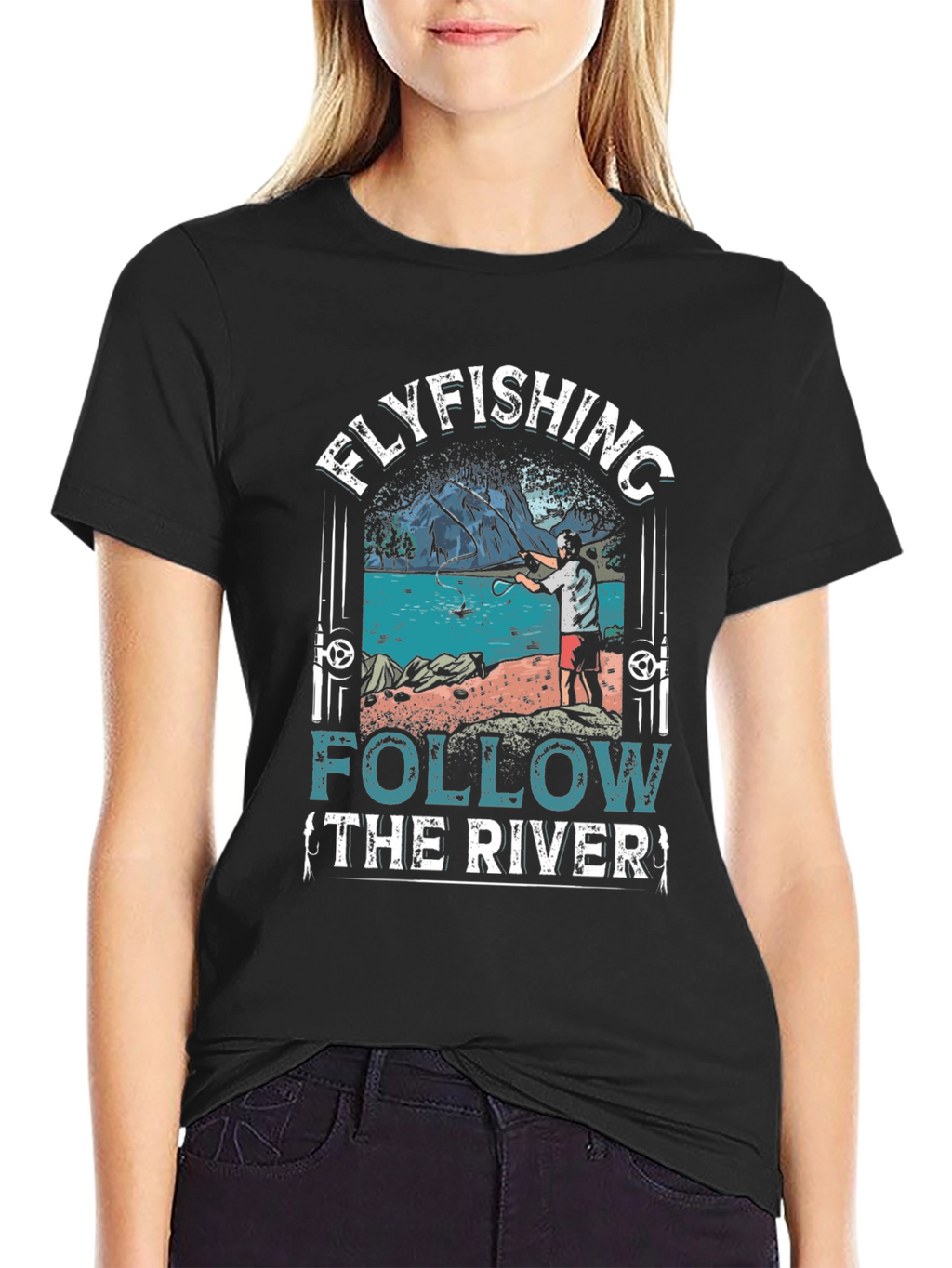 Flyfishing River Graphic Tee