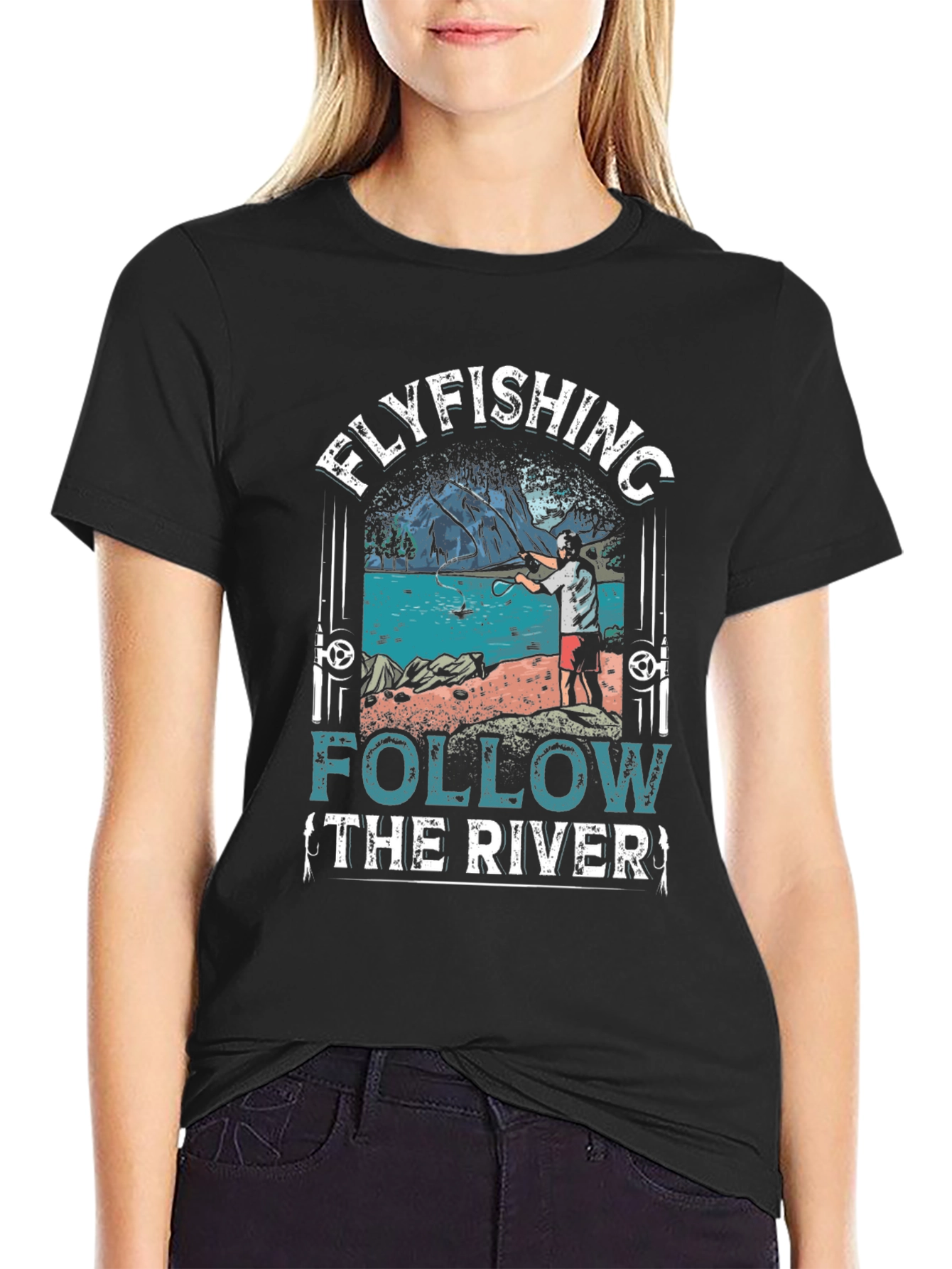 Flyfishing River Graphic Tee