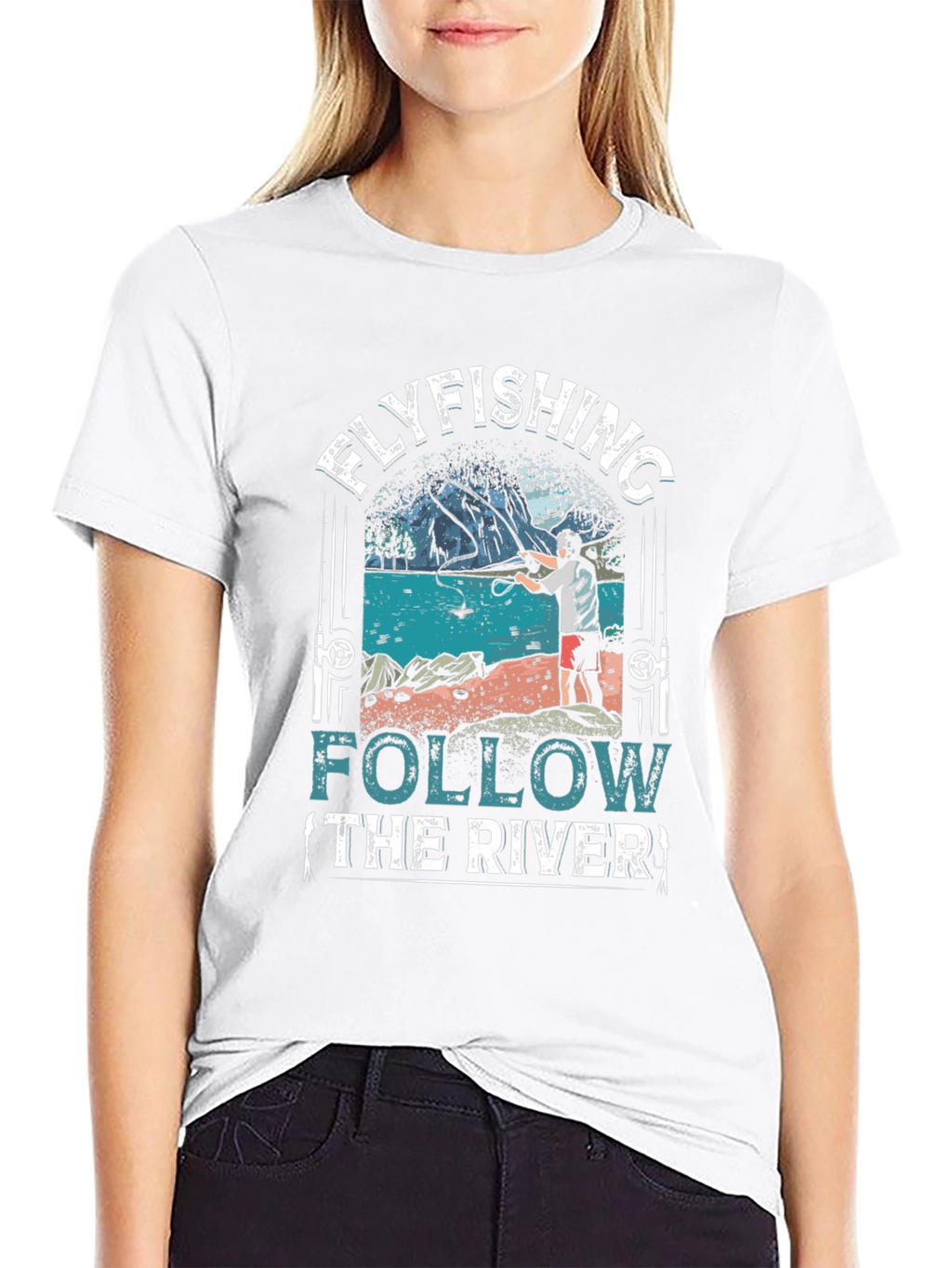 Flyfishing River Graphic Tee