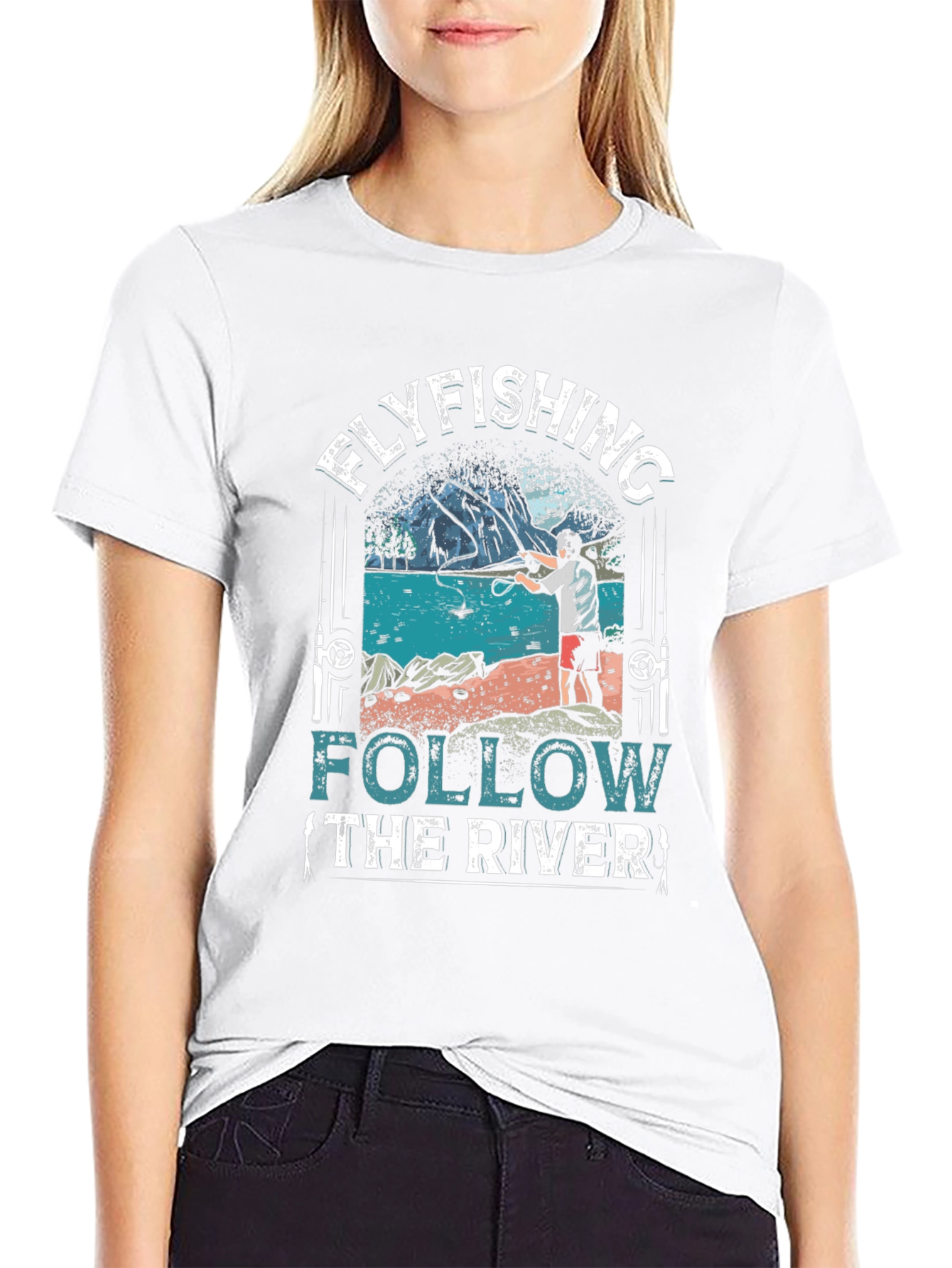 Flyfishing River Graphic Tee