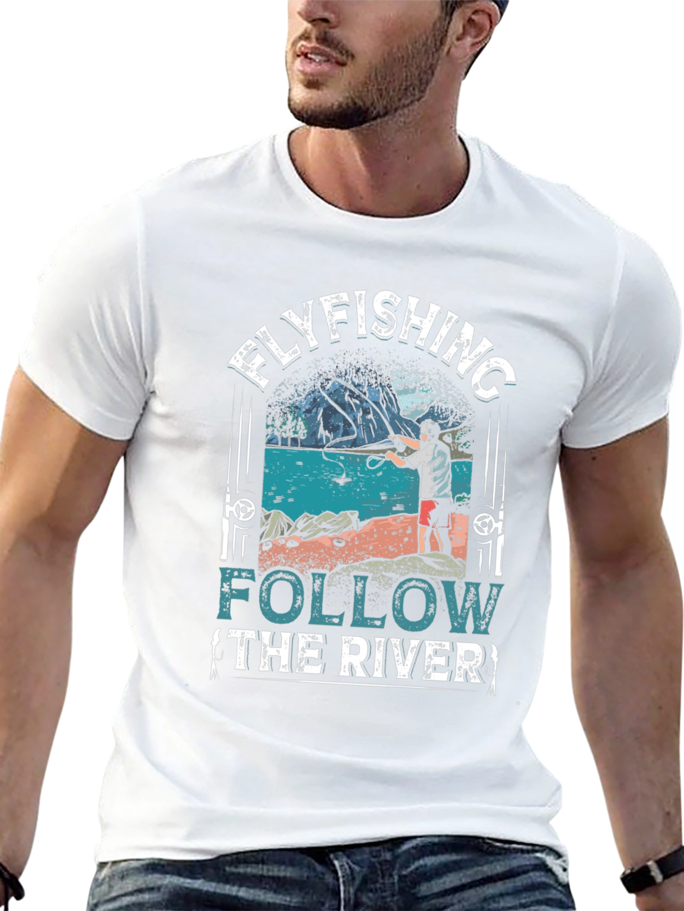 Flyfishing River Graphic Tee