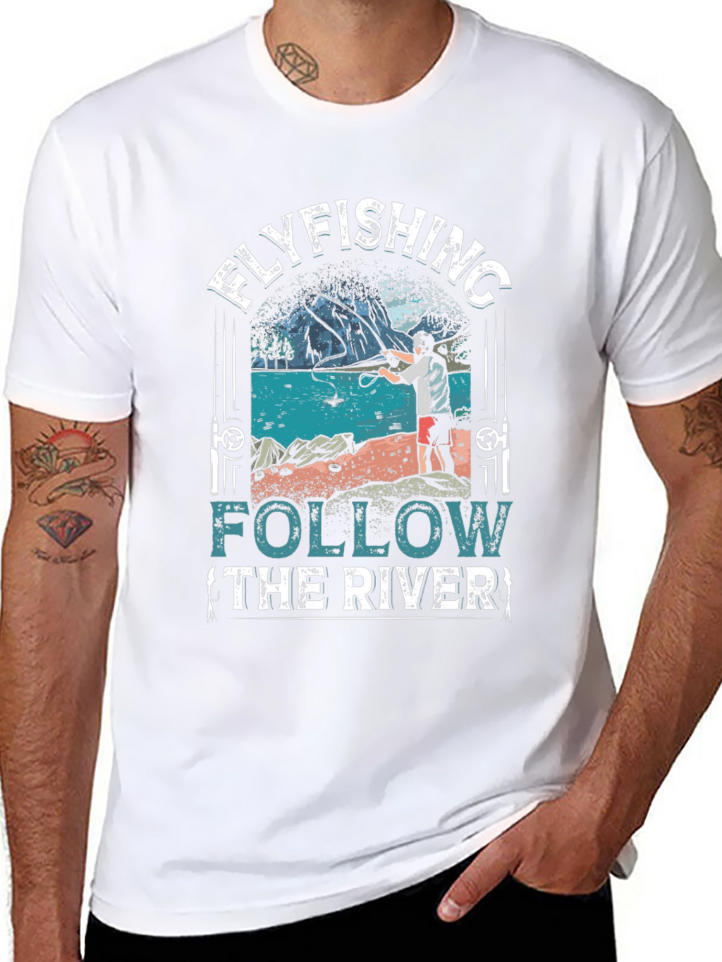 Flyfishing River Graphic Tee