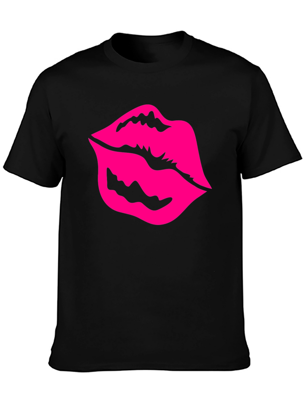 Kiss Lips Graphic Tee - Mens Black T-Shirt