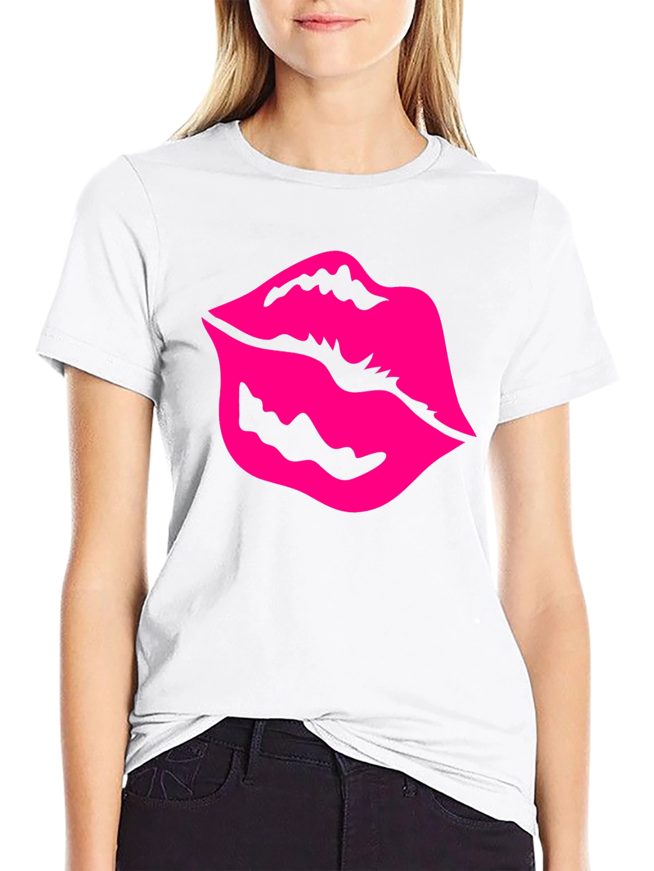 Kiss Lips Graphic Tee - Mens Black T-Shirt