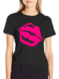Kiss Lips Graphic Tee - Mens Black T-Shirt