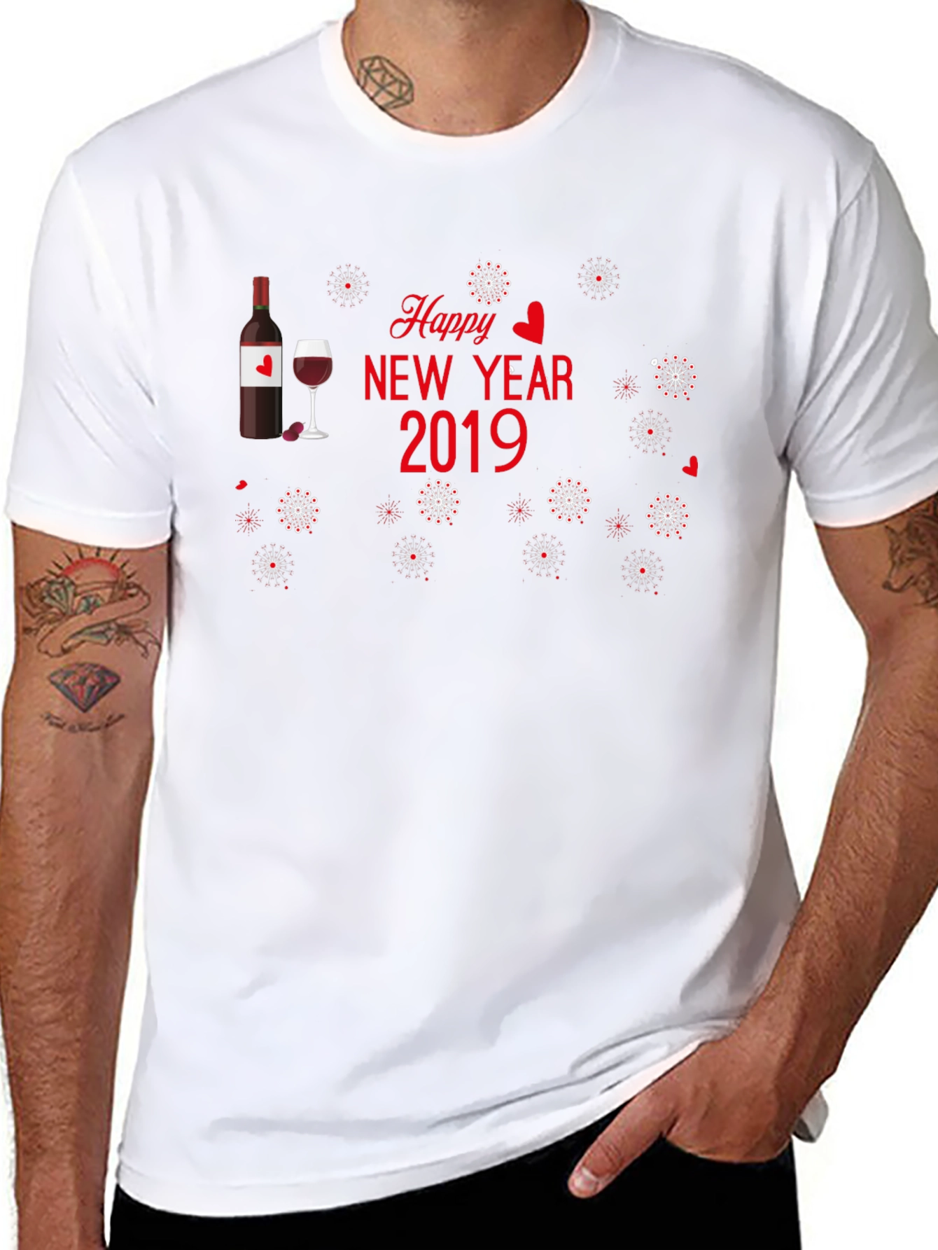 Festive Happy New Year 2019 Graphic Tee