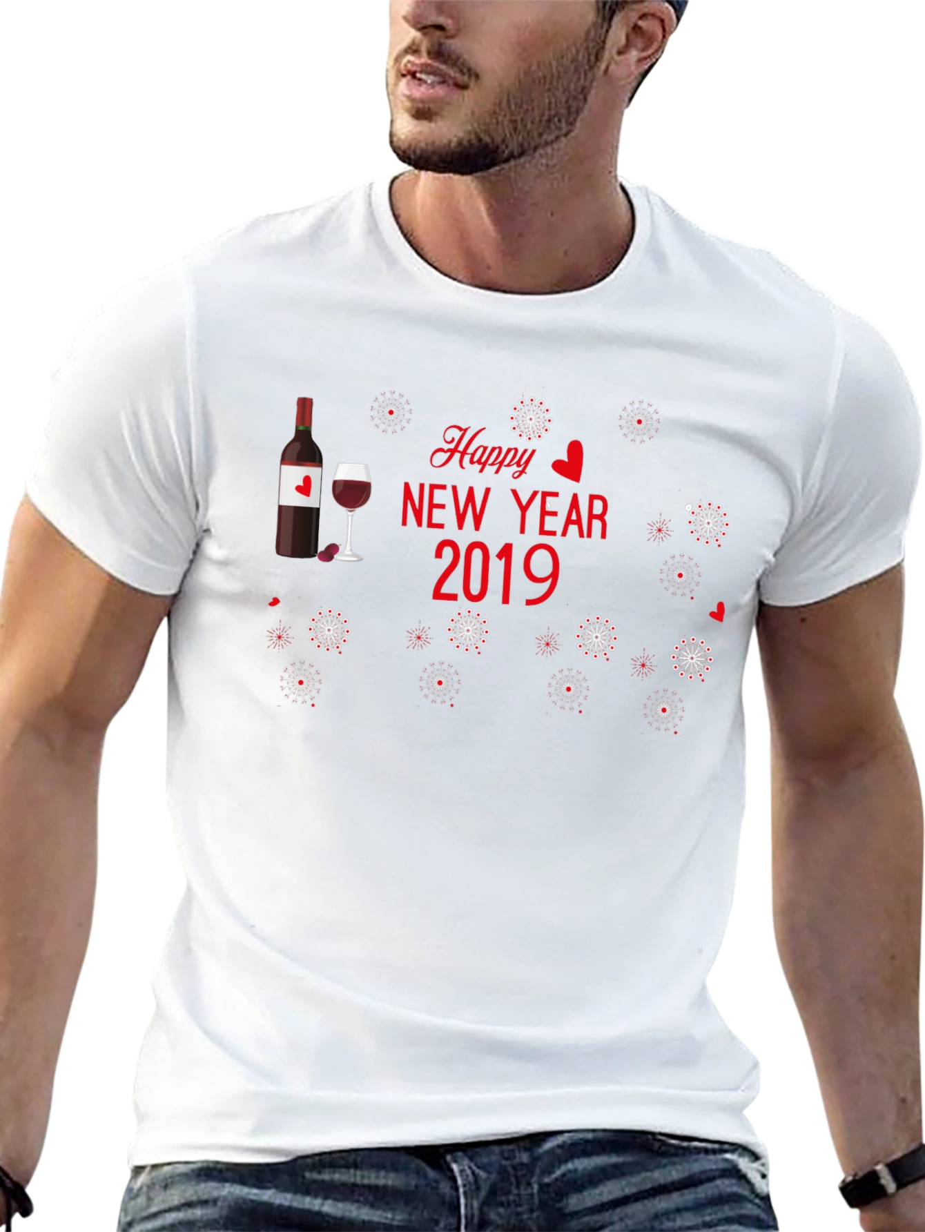Festive Happy New Year 2019 Graphic Tee