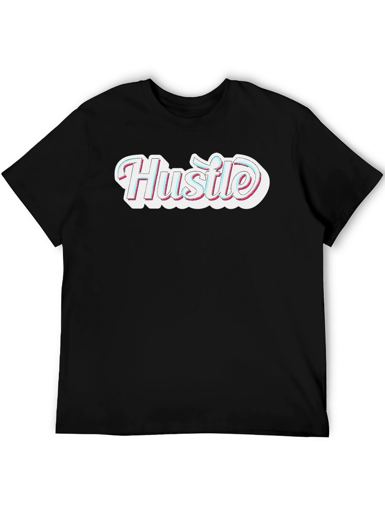 Hustle Graphic Tee - Black Short Sleeve Crew Neck