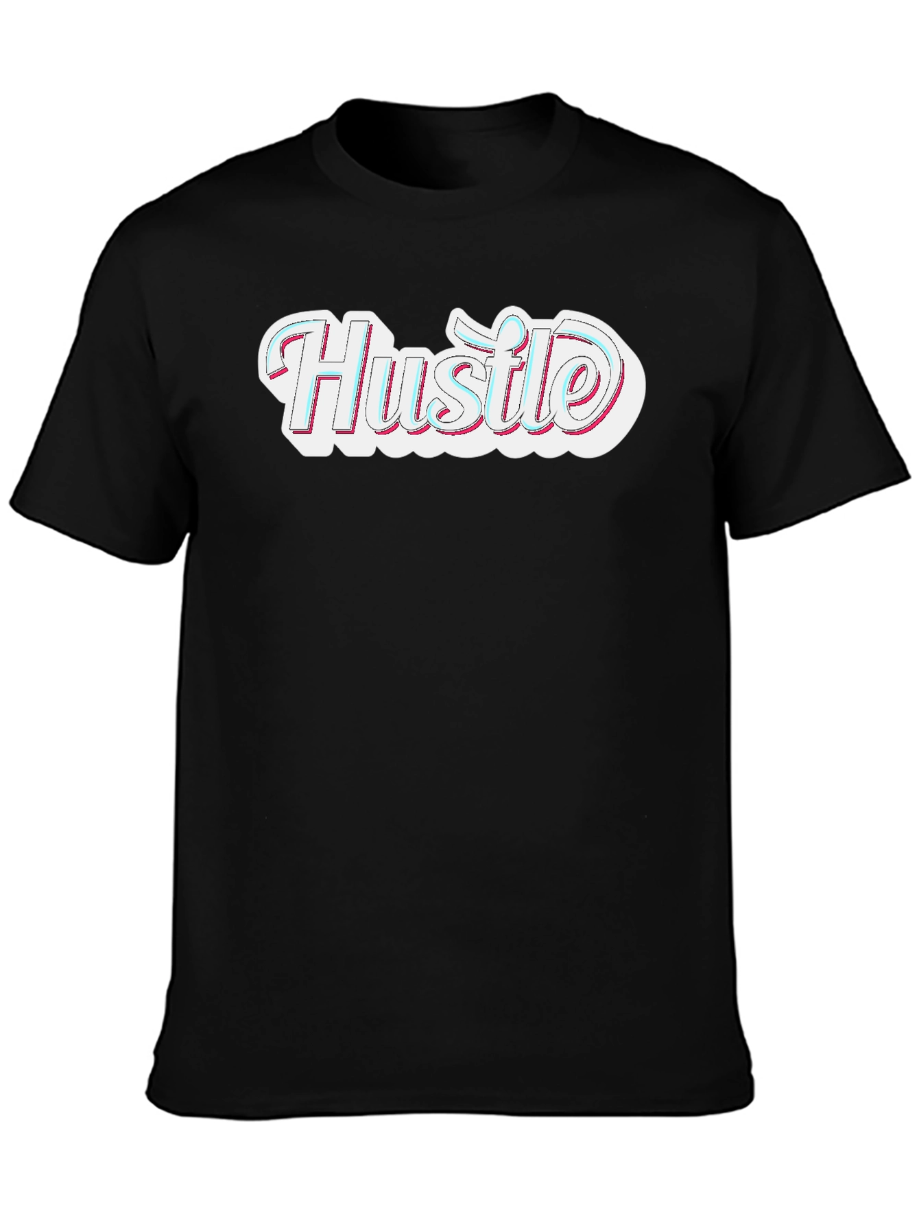 Hustle Graphic Tee - Black Short Sleeve Crew Neck