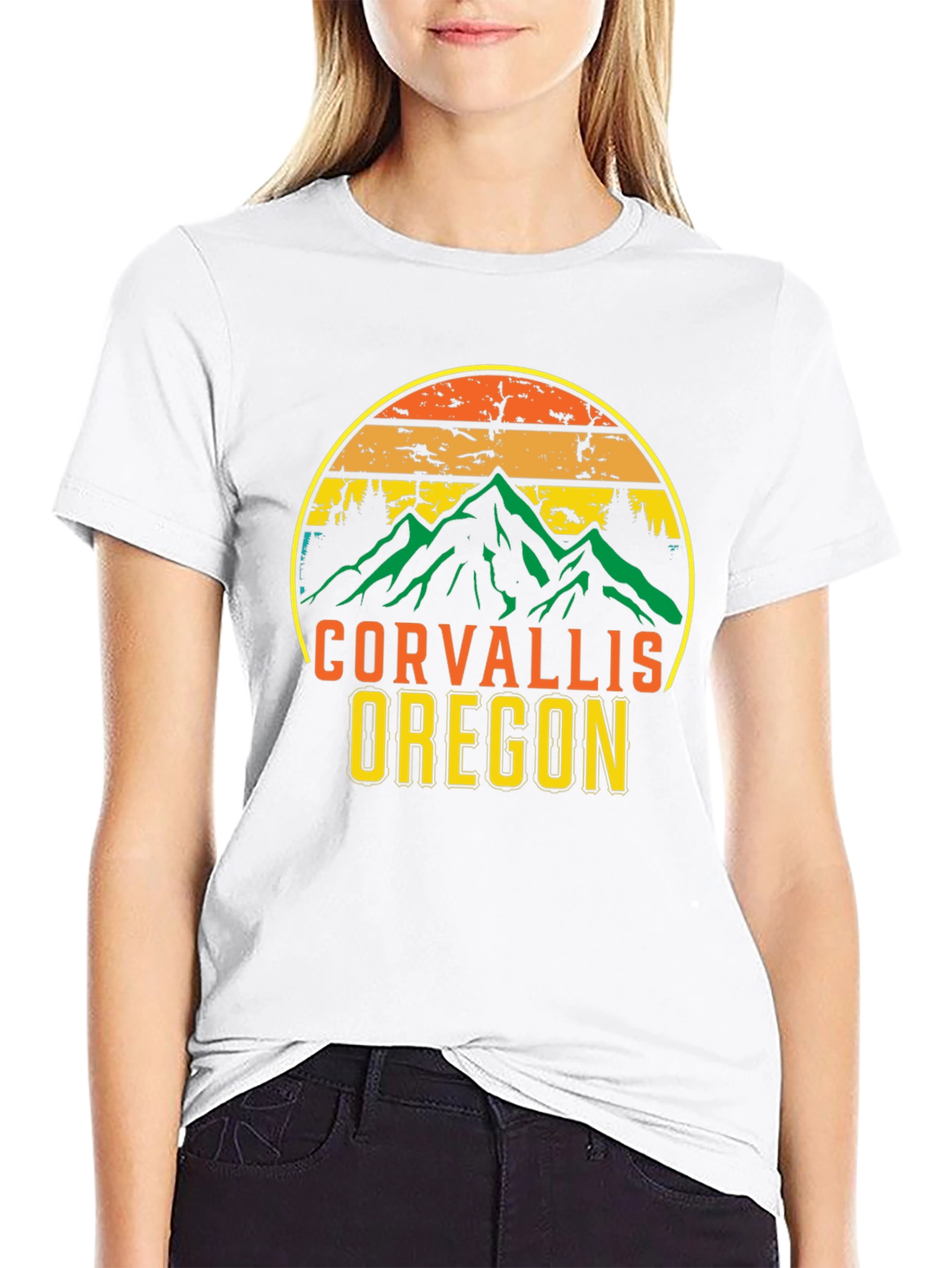 Corvallis Oregon T-Shirt Retro Mountain Tee