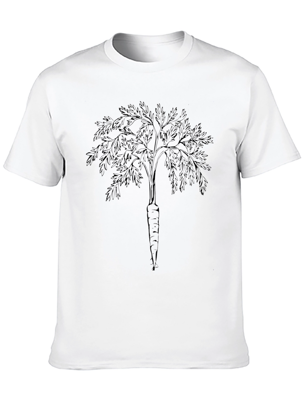 Carrot Tree Black T-Shirt - Unique Botanical Print